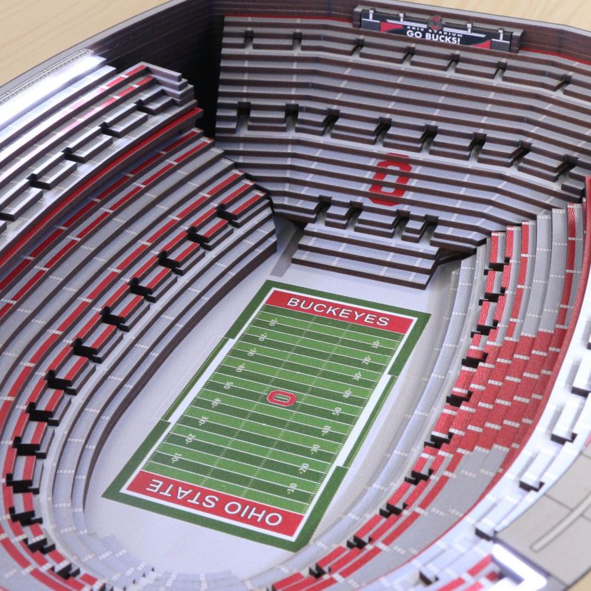 YouTheFan NCAA Ohio State Buckeyes 100th 25-Layer StadiumViews Lighted End Table - Ohio Stadium