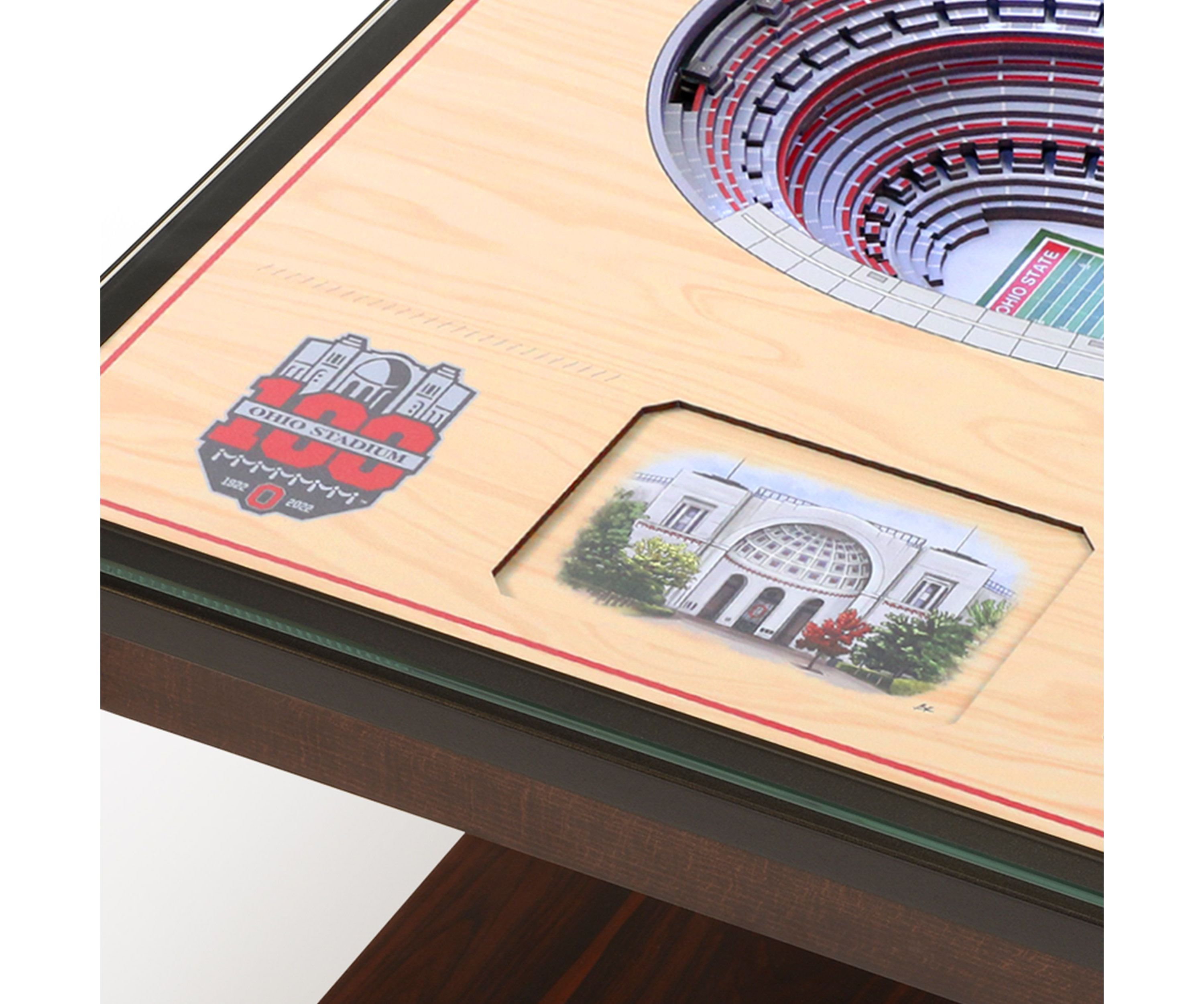 YouTheFan NCAA Ohio State Buckeyes 100th 25-Layer StadiumViews Lighted End Table - Ohio Stadium