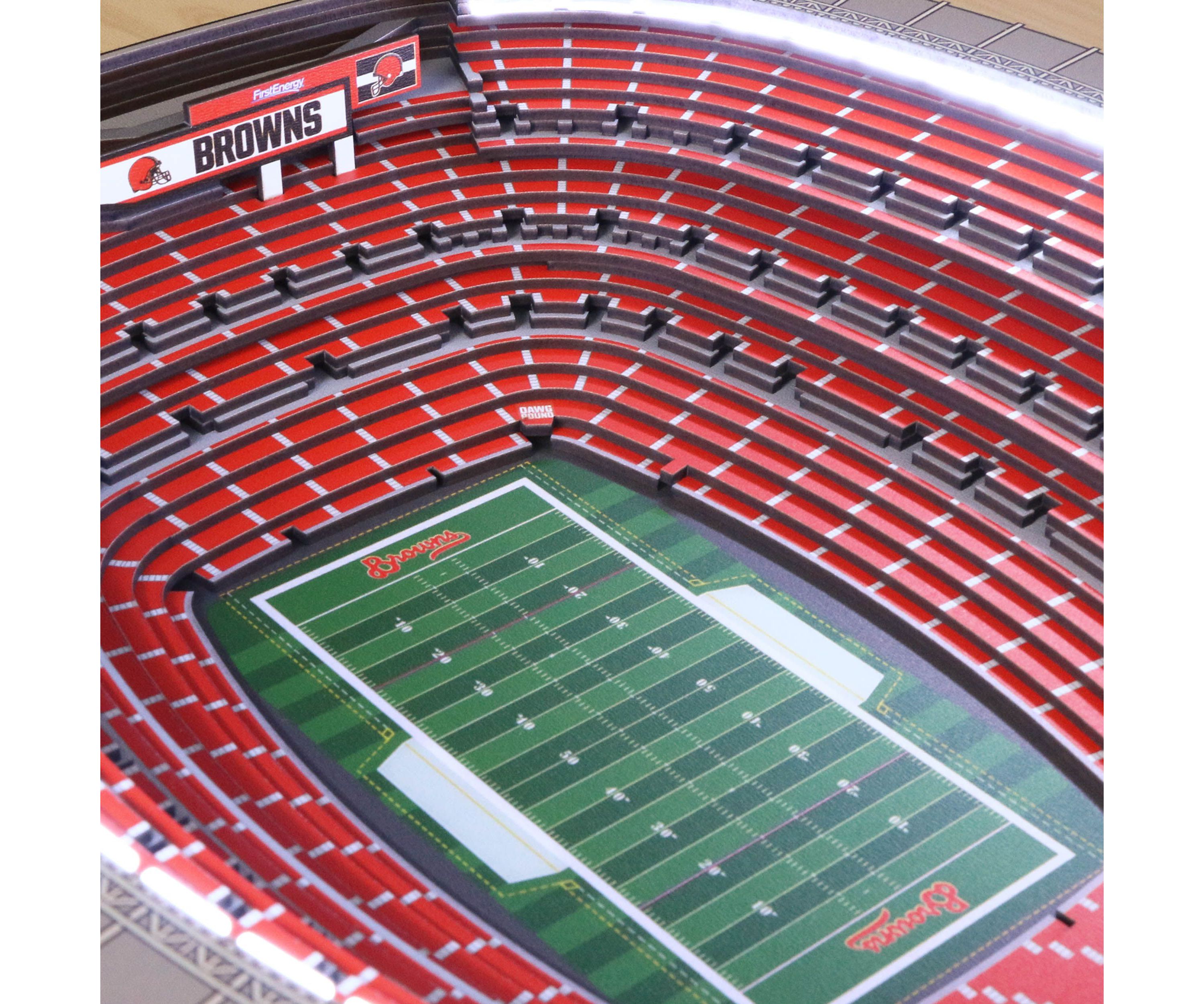 Jacksonville Jaguars YouTheFan NFL Cleveland Browns 25-Layer StadiumViews Lighted End Table - FirstEnergy Stadium