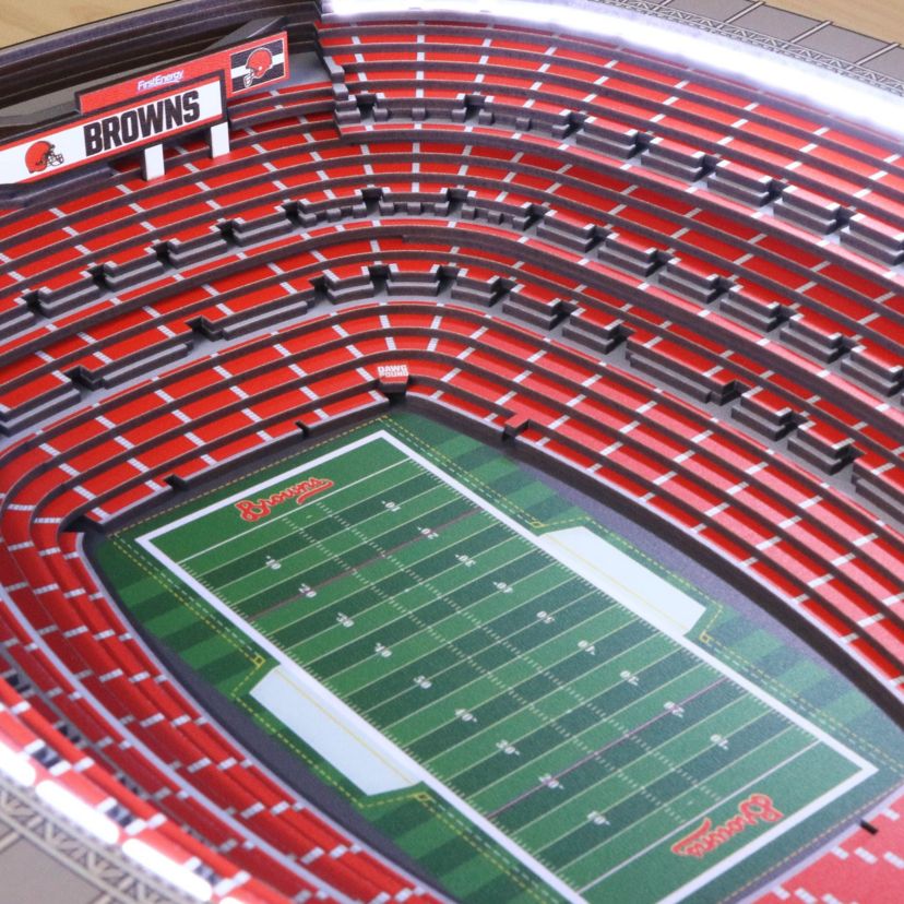 Jacksonville Jaguars YouTheFan NFL Cleveland Browns 25-Layer StadiumViews Lighted End Table - FirstEnergy Stadium