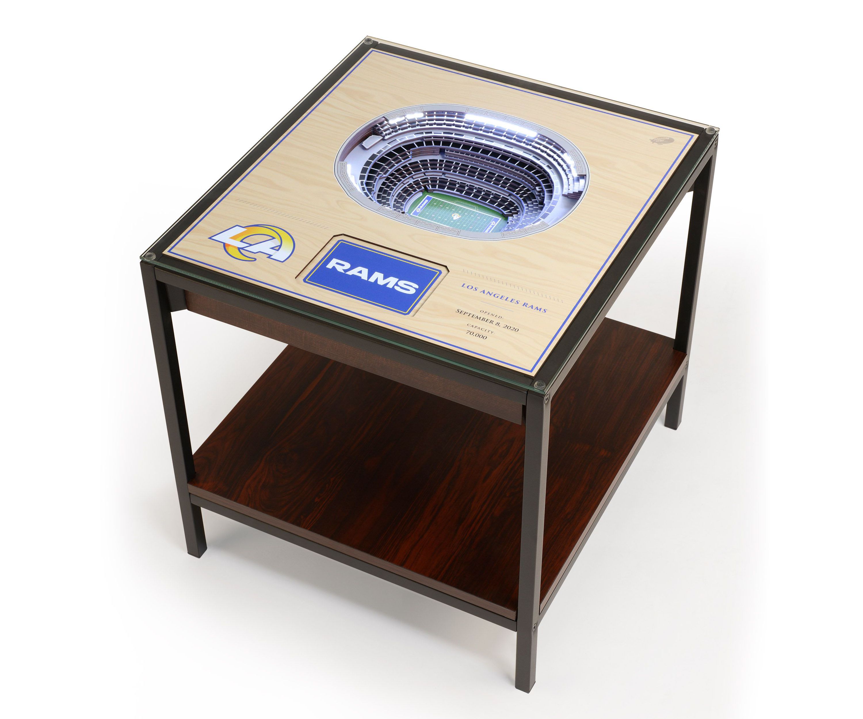 Tampa Bay Buccaneers YouTheFan NFL Los Angeles Rams 25-Layer StadiumViews Lighted End Table - SoFi Stadium