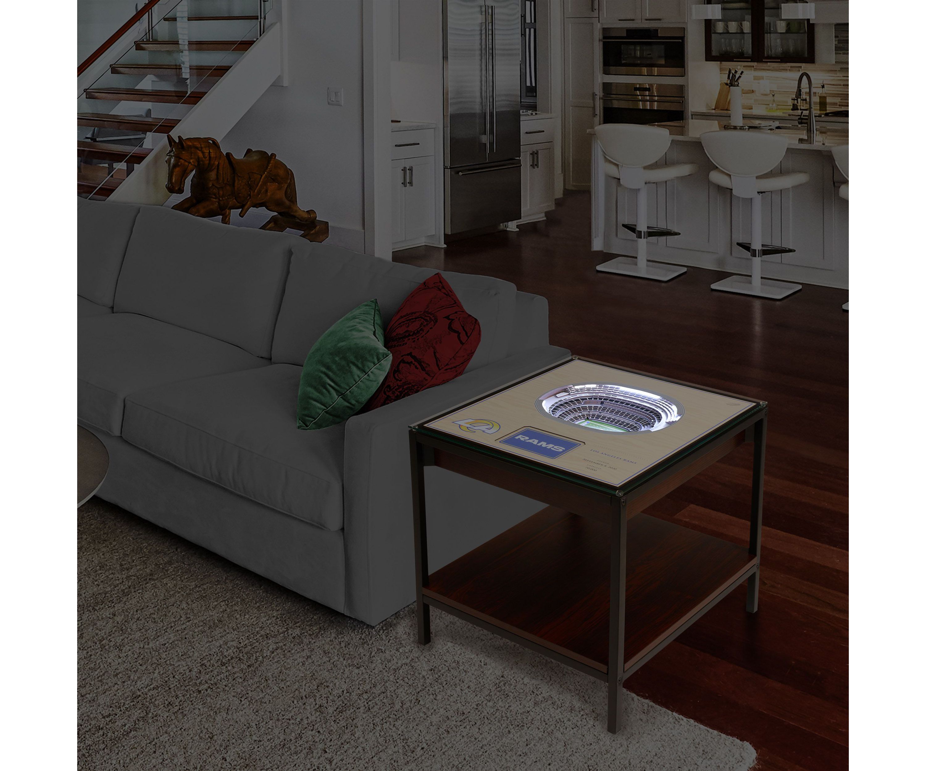 Tampa Bay Buccaneers YouTheFan NFL Los Angeles Rams 25-Layer StadiumViews Lighted End Table - SoFi Stadium