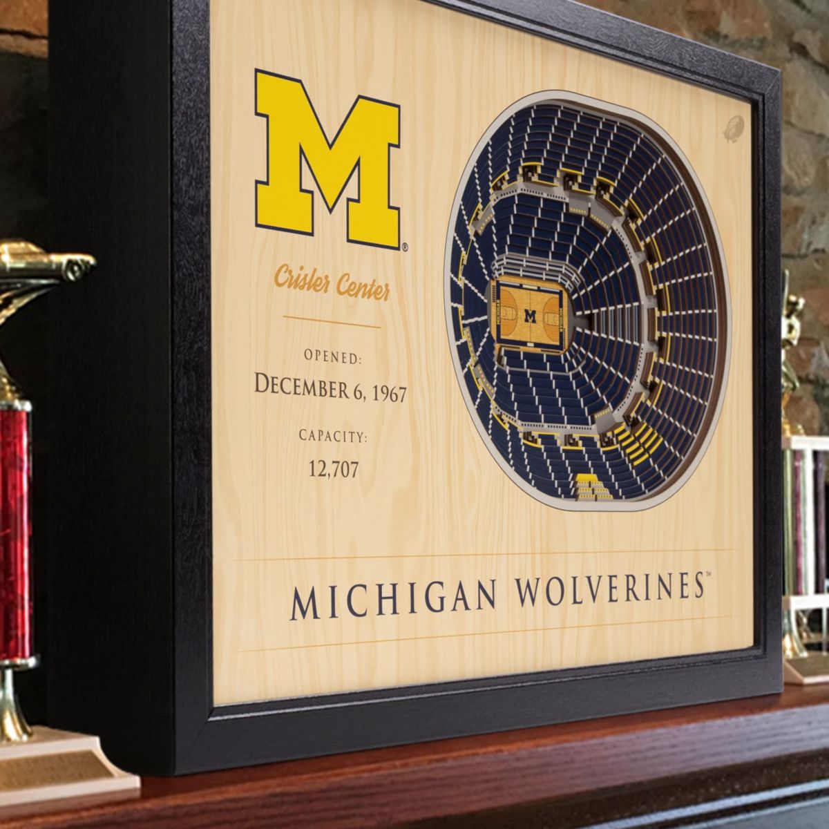 YouTheFan NCAA Michigan Wolverines BB 25-Layer StadiumViews 3D Wall Art - Crisler Center