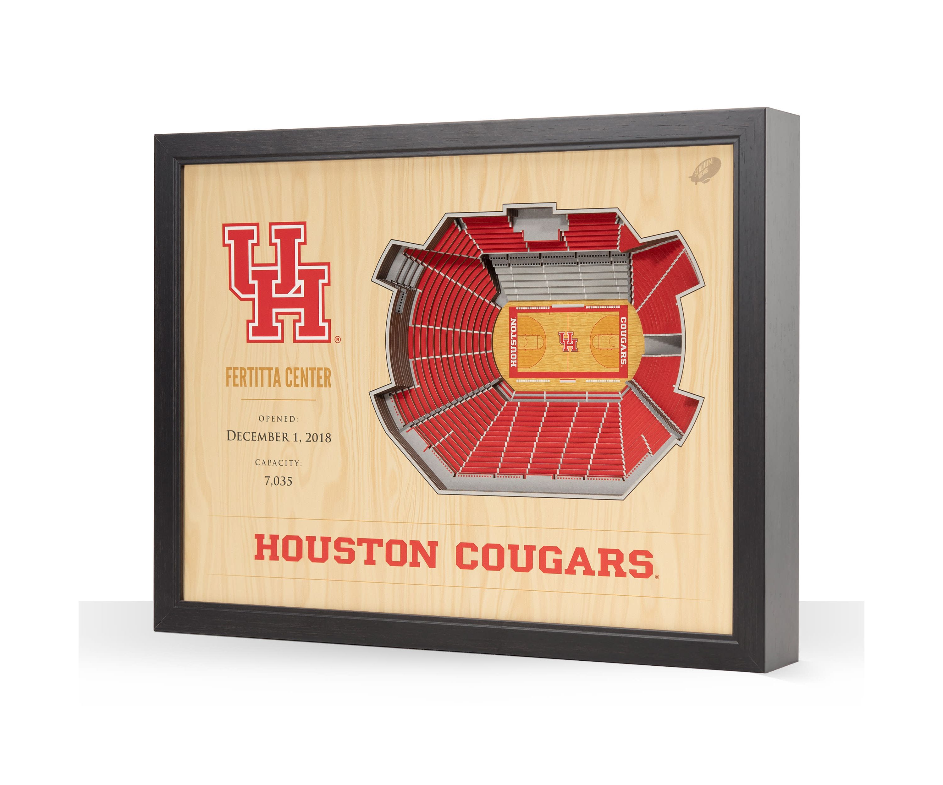 YouTheFan NCAA Houston Cougars 25-Layer StadiumViews 3D Wall Art - Fertitta Center