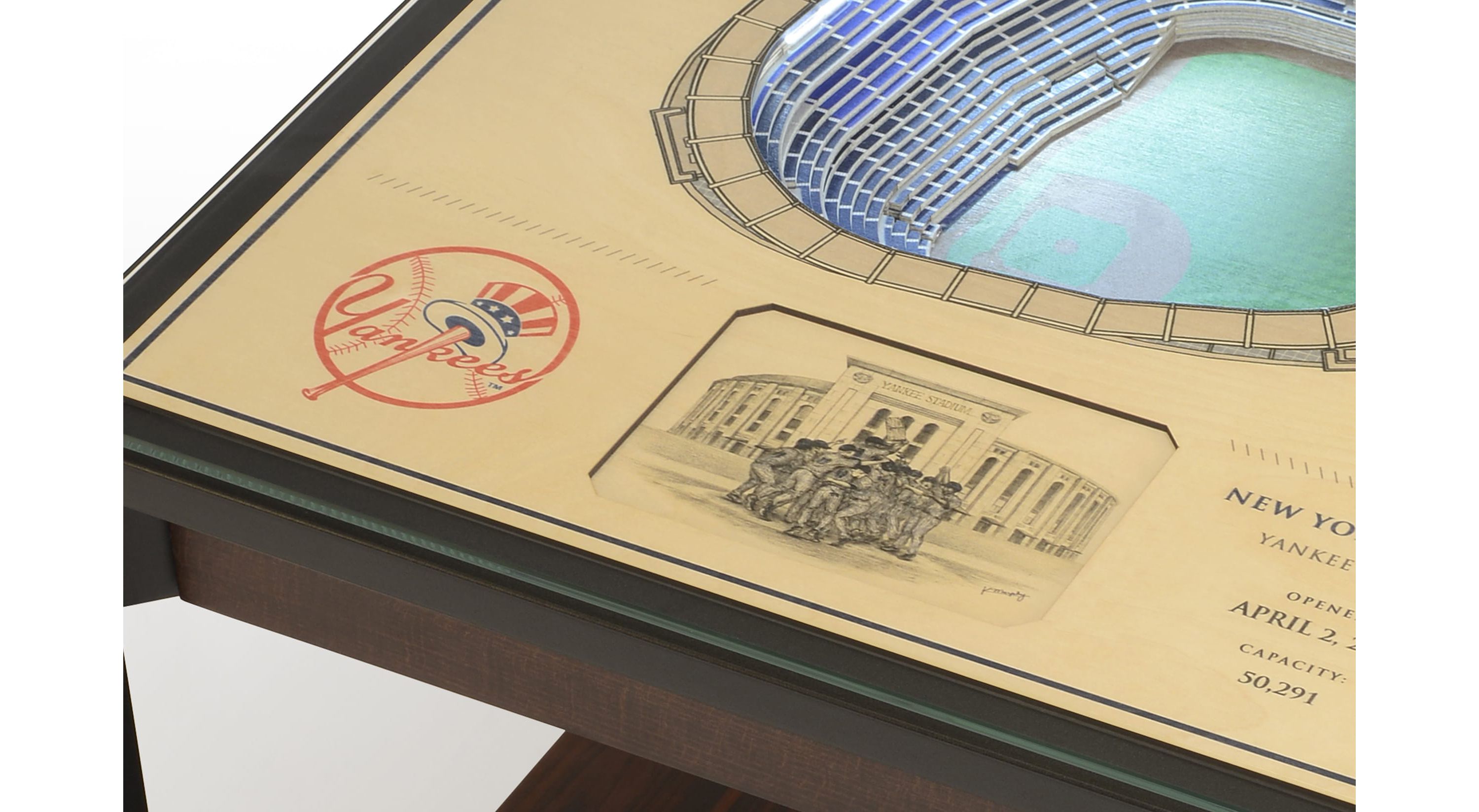 YouTheFan MLB New York Yankees 25-Layer StadiumViews Lighted End Table - Yankee Stadium