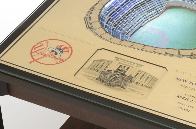 YouTheFan MLB New York Yankees 25-Layer StadiumViews Lighted End Table - Yankee Stadium