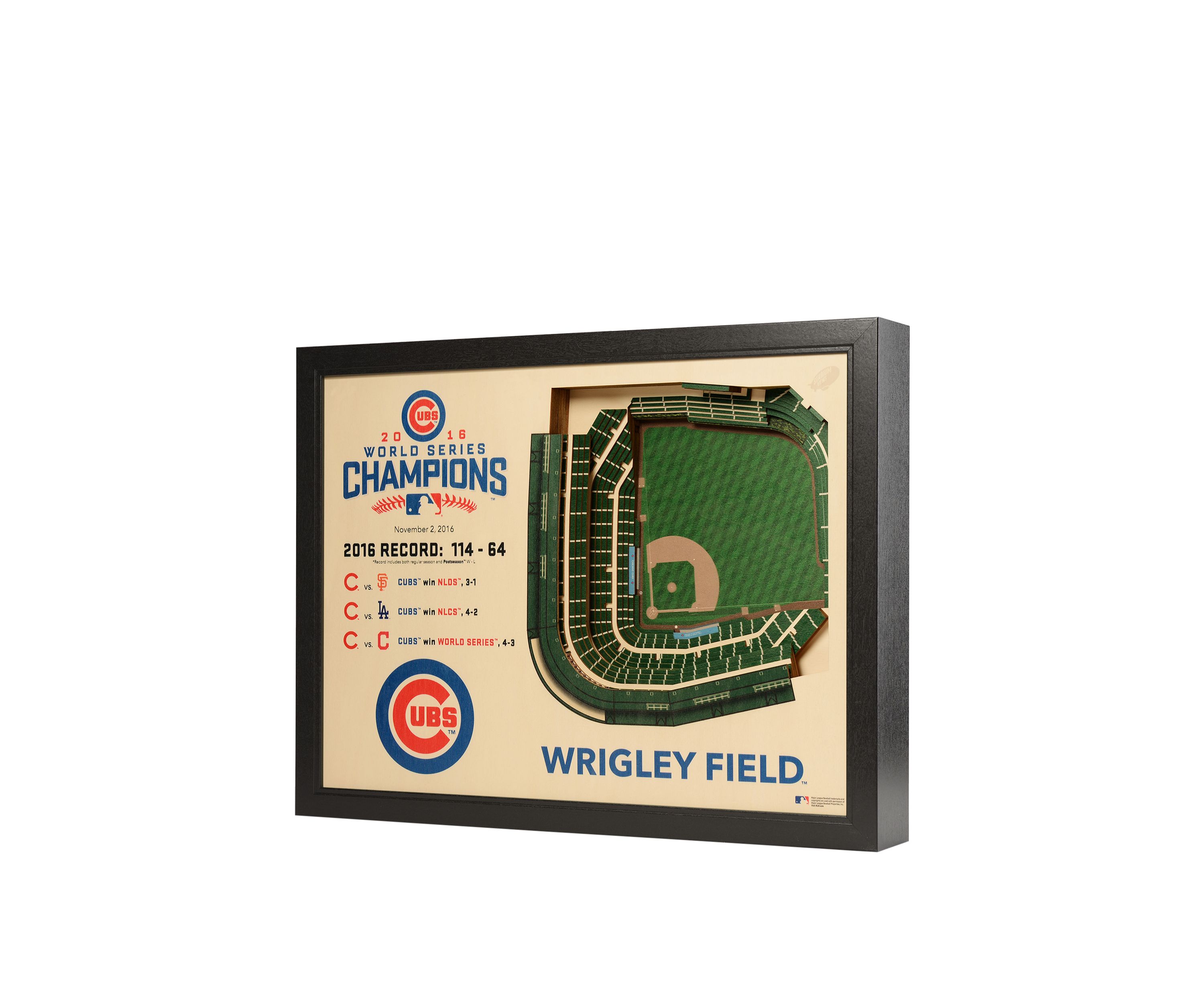 YouTheFan MLB Chicago Cubs World Series Champions 25-Layer StadiumViews 3D Wall Art - Wrigley Field