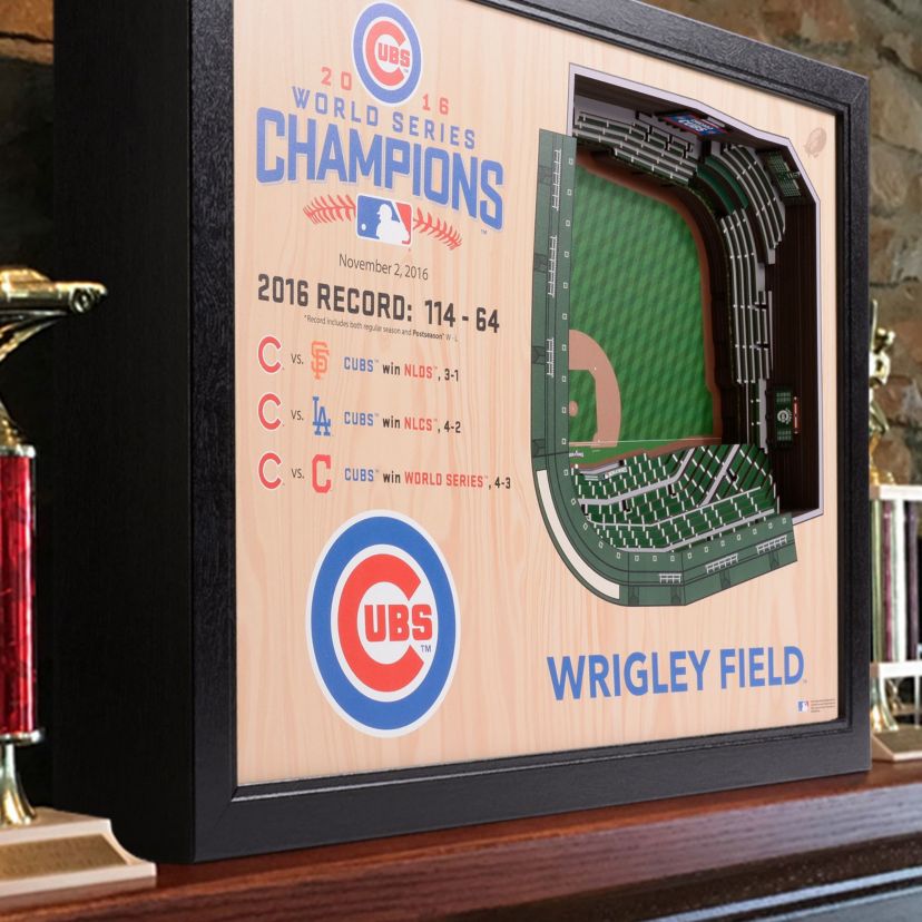 YouTheFan MLB Chicago Cubs World Series Champions 25-Layer StadiumViews 3D Wall Art - Wrigley Field