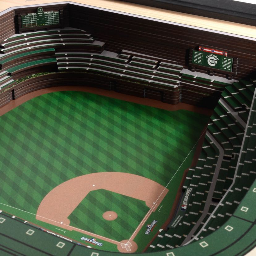 YouTheFan MLB Chicago Cubs World Series Champions 25-Layer StadiumViews 3D Wall Art - Wrigley Field