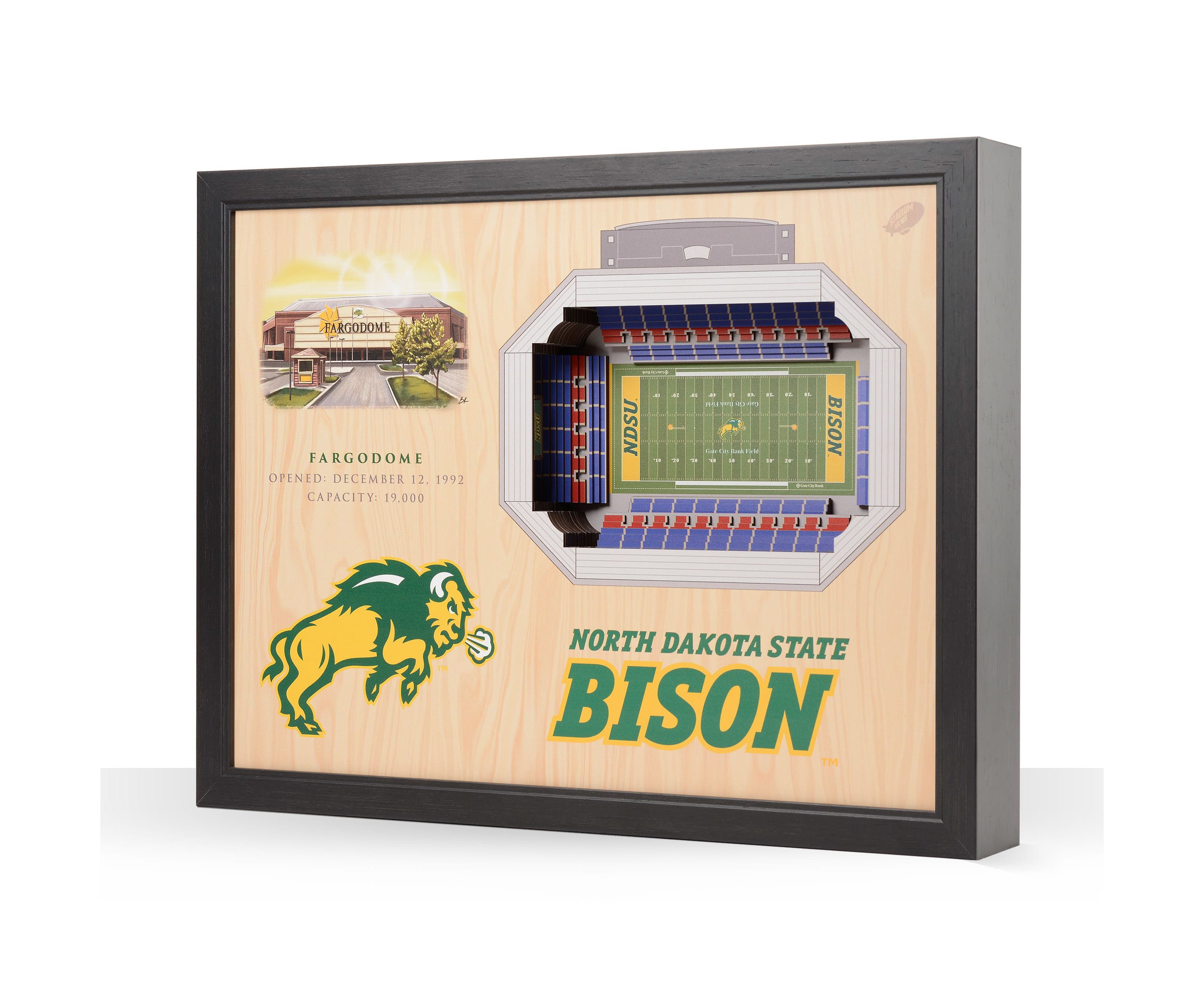 YouTheFan NCAA North Dakota State Bison 25-Layer StadiumViews 3D Wall Art - Fargodome