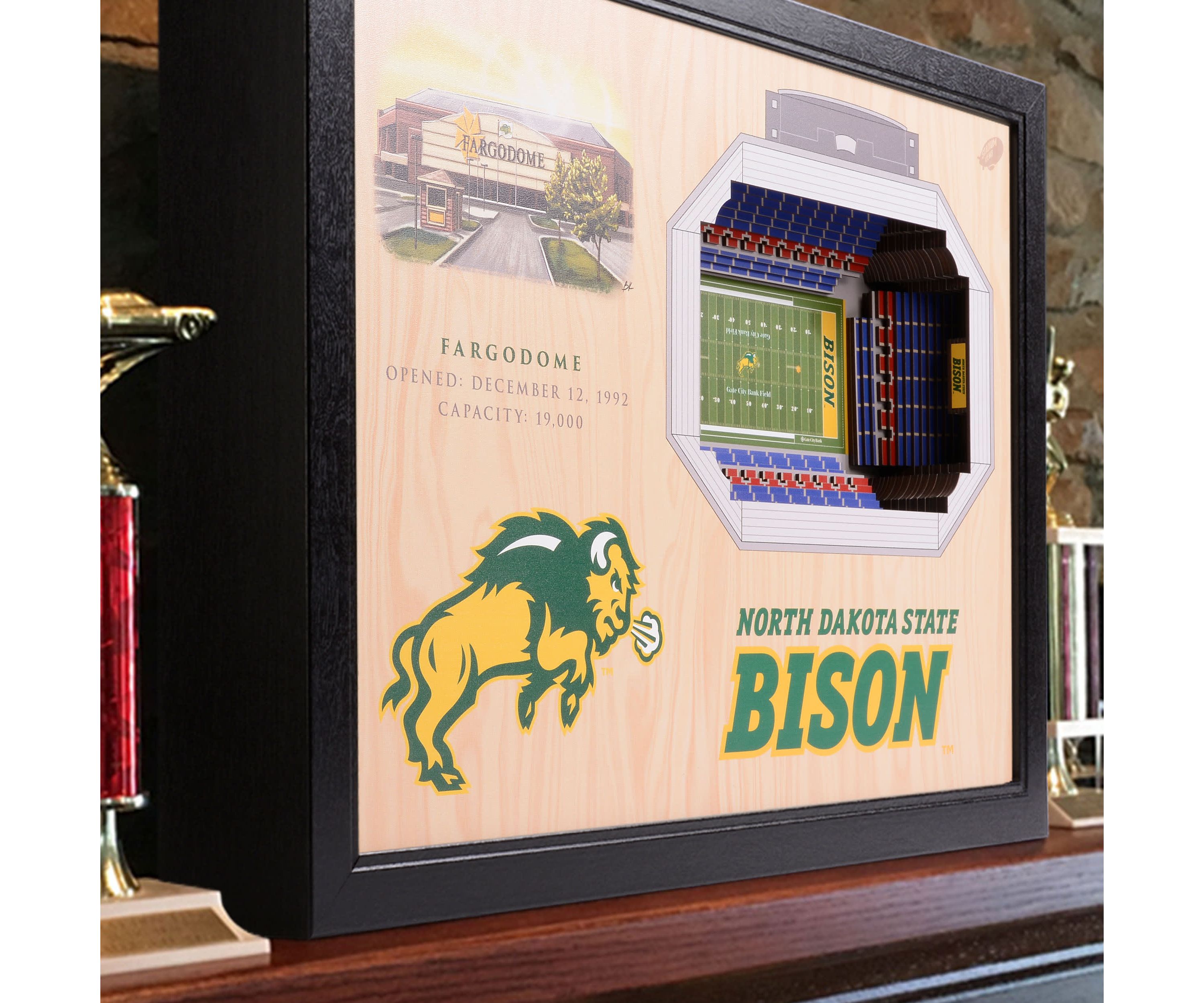 YouTheFan NCAA North Dakota State Bison 25-Layer StadiumViews 3D Wall Art - Fargodome