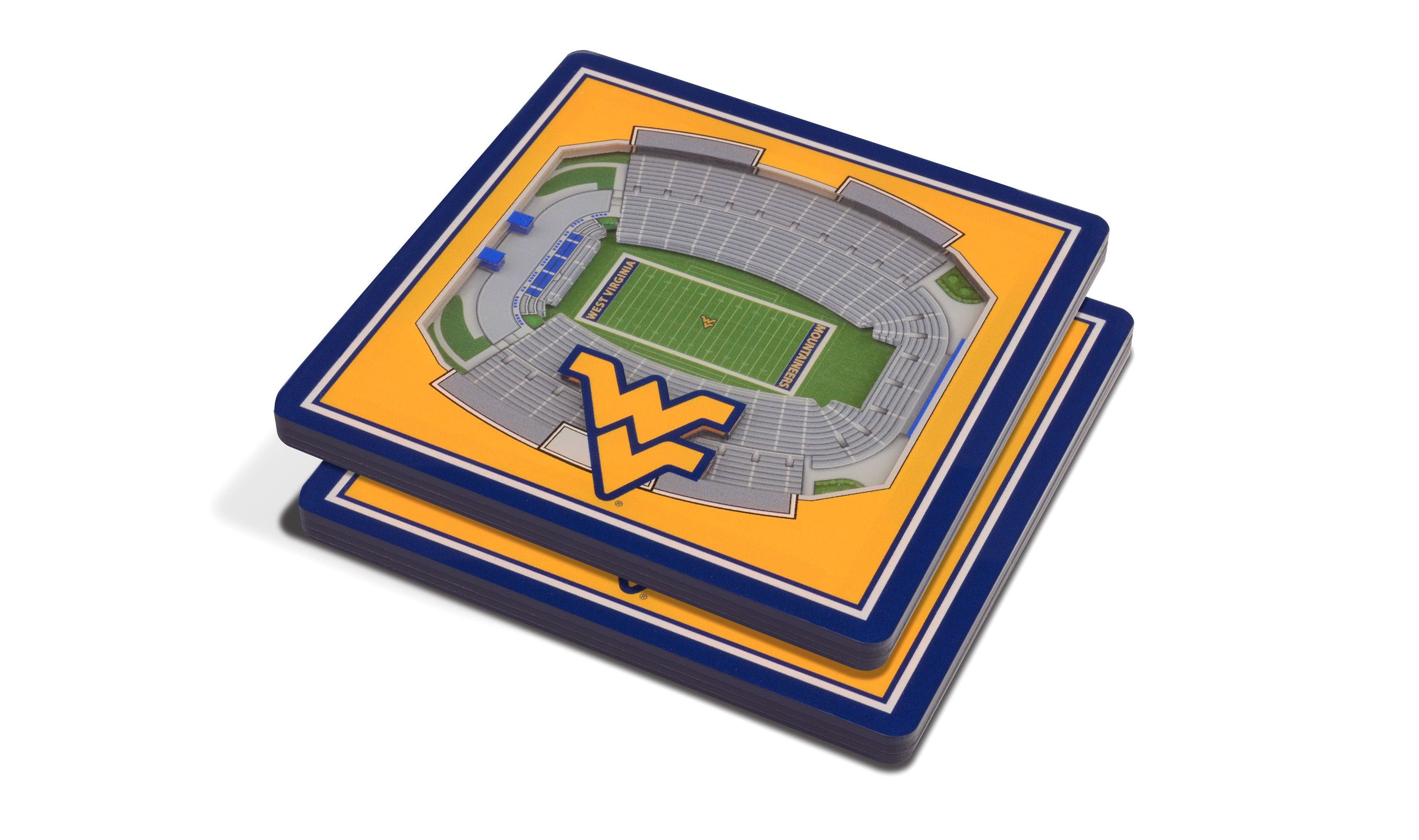YouTheFan NCAA West Virginia Mountaineers FB 3D StadiumView Coasters - Milan Puskar Stadium