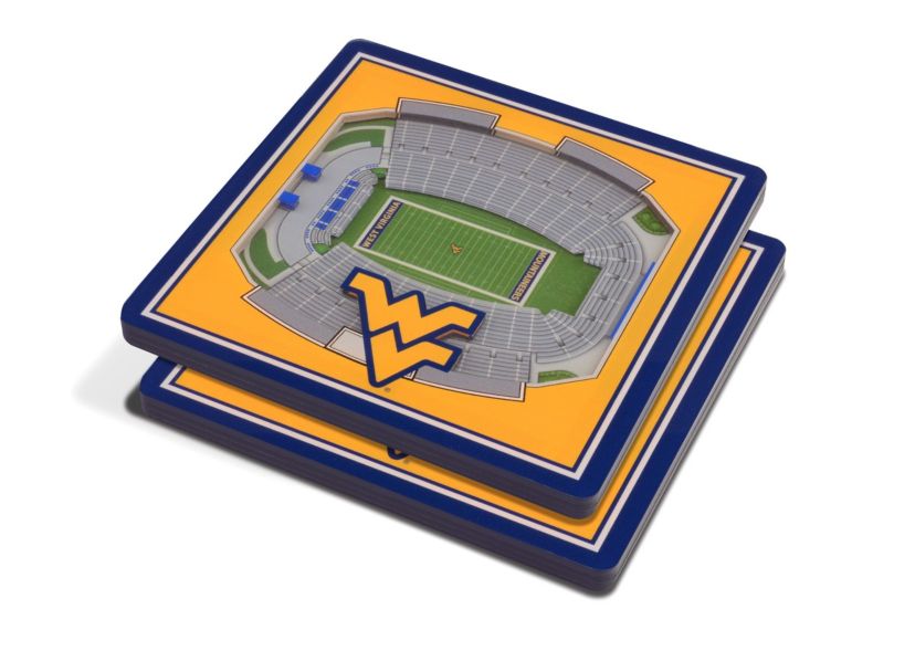 YouTheFan NCAA West Virginia Mountaineers FB 3D StadiumView Coasters - Milan Puskar Stadium