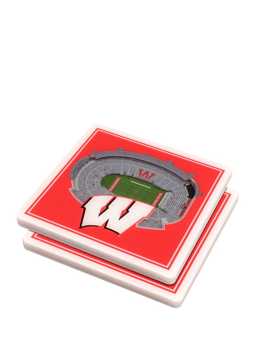 NCAA Wisconsin Badgers 3D StadiumViews Set of 2 Coasters - Camp Randall Stadium