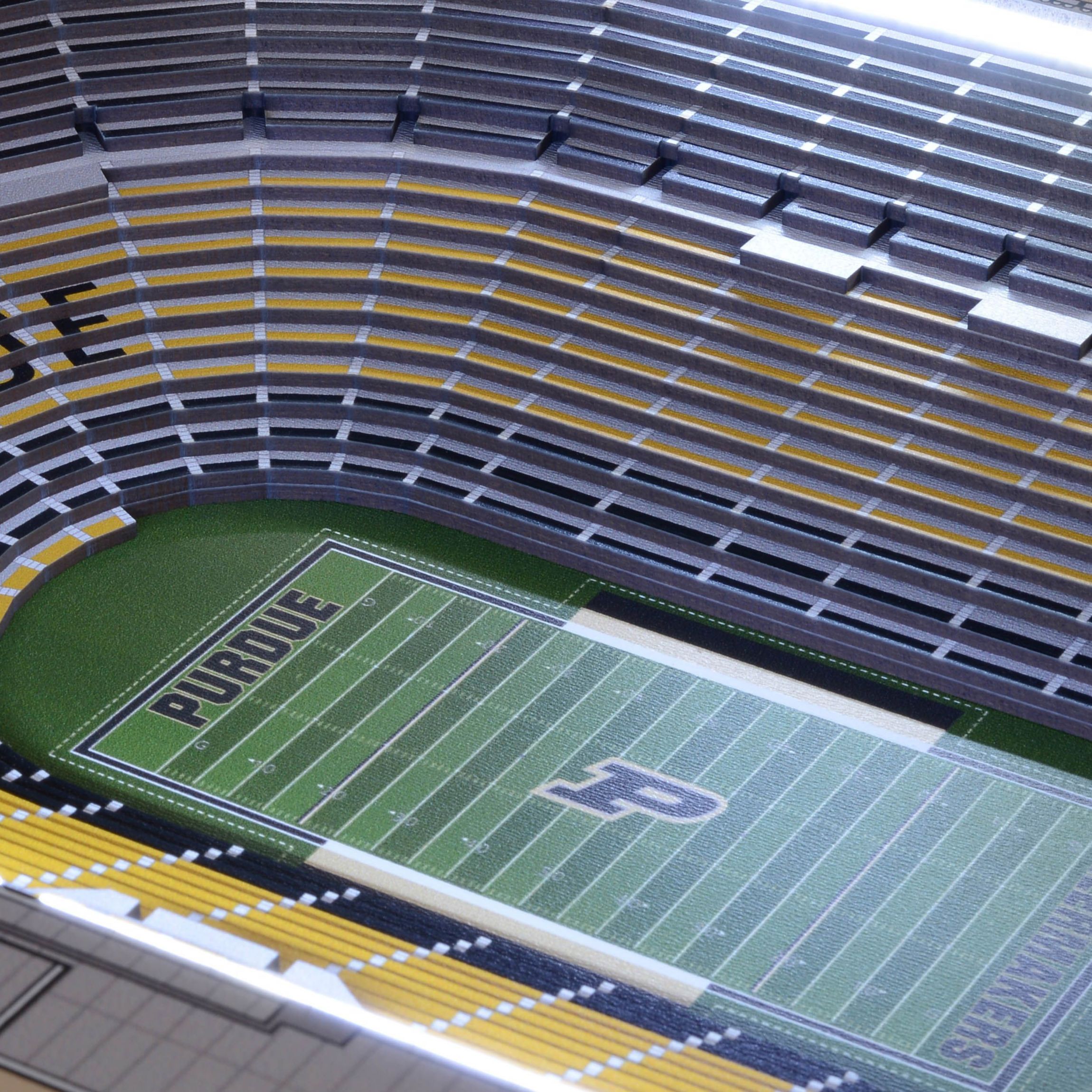 YouTheFan NCAA Purdue Boilermakers 25-Layer StadiumViews Lighted End Table - Rose-Ade Stadium