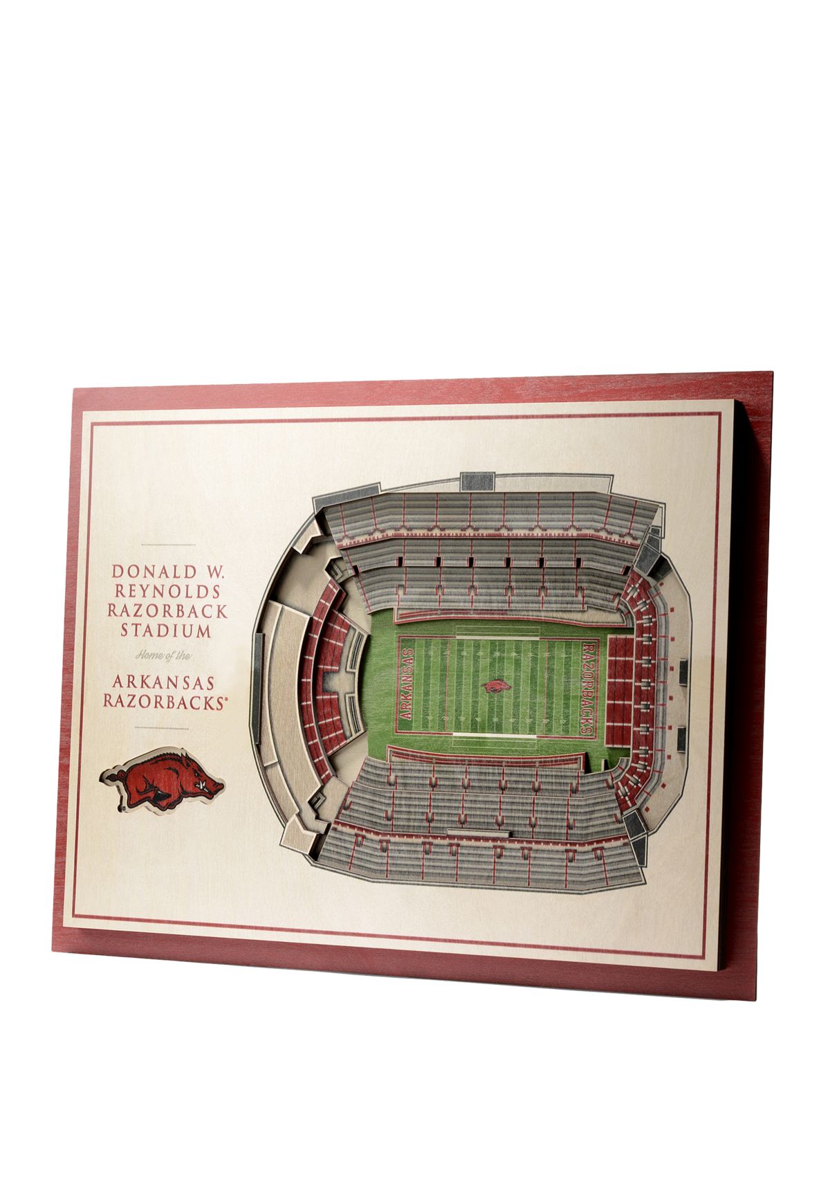 YouTheFan NCAA Arkansas Razorbacks 5-Layer StadiumView 3D Wall Art - Donald W. Reynolds Razorback Stadium