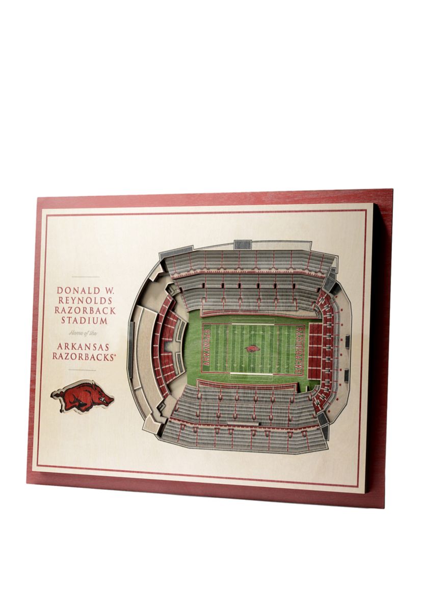 YouTheFan NCAA Arkansas Razorbacks 5-Layer StadiumView 3D Wall Art - Donald W. Reynolds Razorback Stadium
