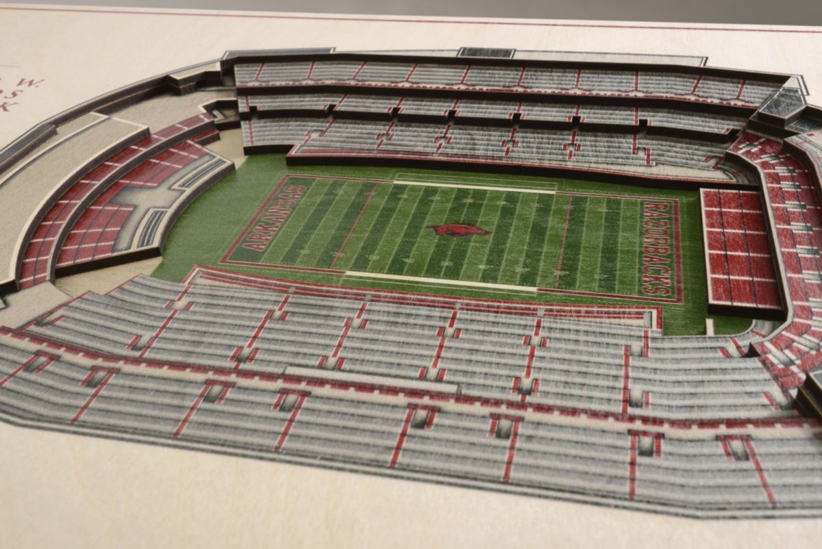 YouTheFan NCAA Arkansas Razorbacks 5-Layer StadiumView 3D Wall Art - Donald W. Reynolds Razorback Stadium