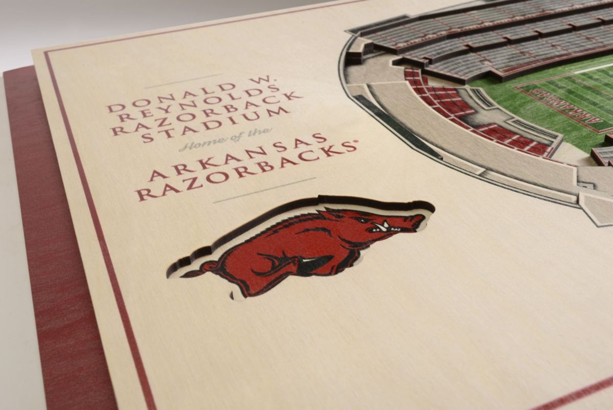 YouTheFan NCAA Arkansas Razorbacks 5-Layer StadiumView 3D Wall Art - Donald W. Reynolds Razorback Stadium