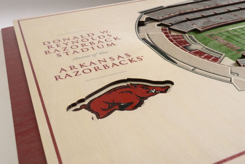 YouTheFan NCAA Arkansas Razorbacks 5-Layer StadiumView 3D Wall Art - Donald W. Reynolds Razorback Stadium