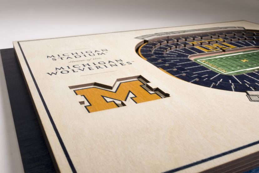 YouTheFan NCAA Michigan Wolverines 5-Layer StadiumView 3D Wall Art - Michigan Stadium
