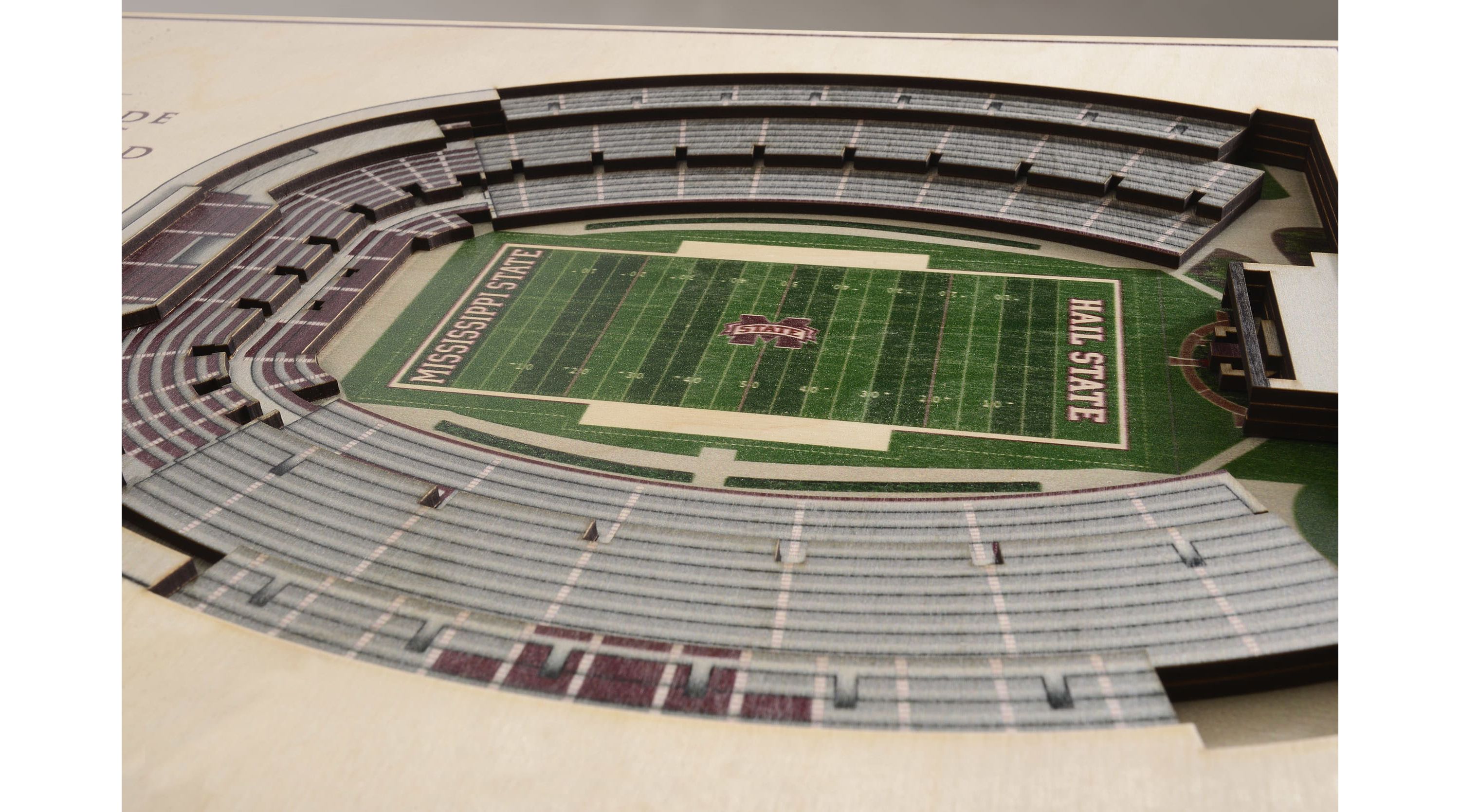 YouTheFan NCAA Mississippi State Bulldogs 5-Layer StadiumView 3D Wall Art - Davis Wade Stadium at Scott Field