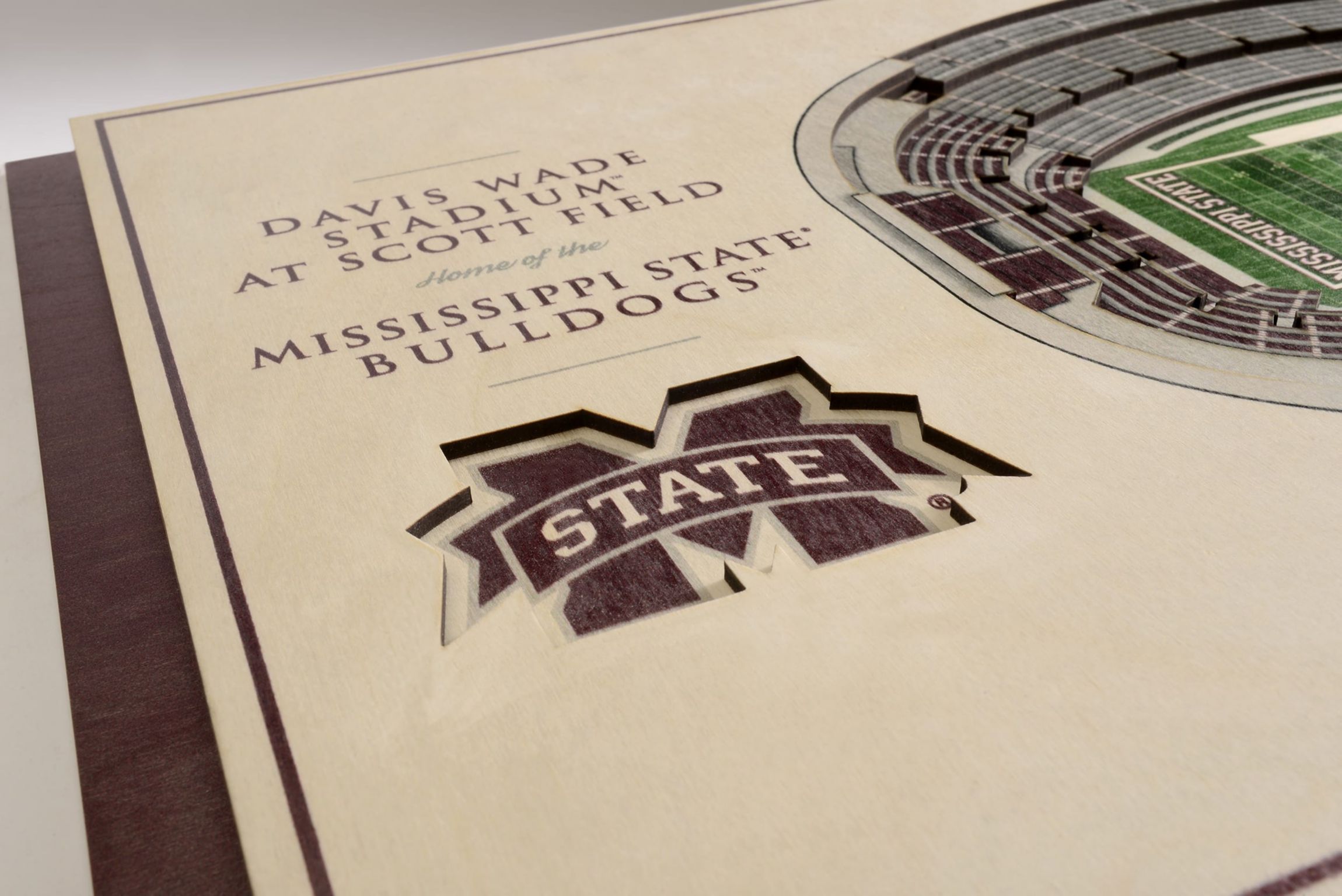 YouTheFan NCAA Mississippi State Bulldogs 5-Layer StadiumView 3D Wall Art - Davis Wade Stadium at Scott Field