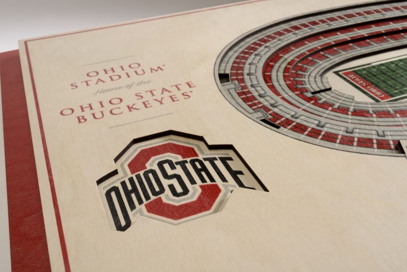 YouTheFan NCAA Ohio State Buckeyes 5-Layer StadiumView 3D Wall Art - Ohio Stadium
