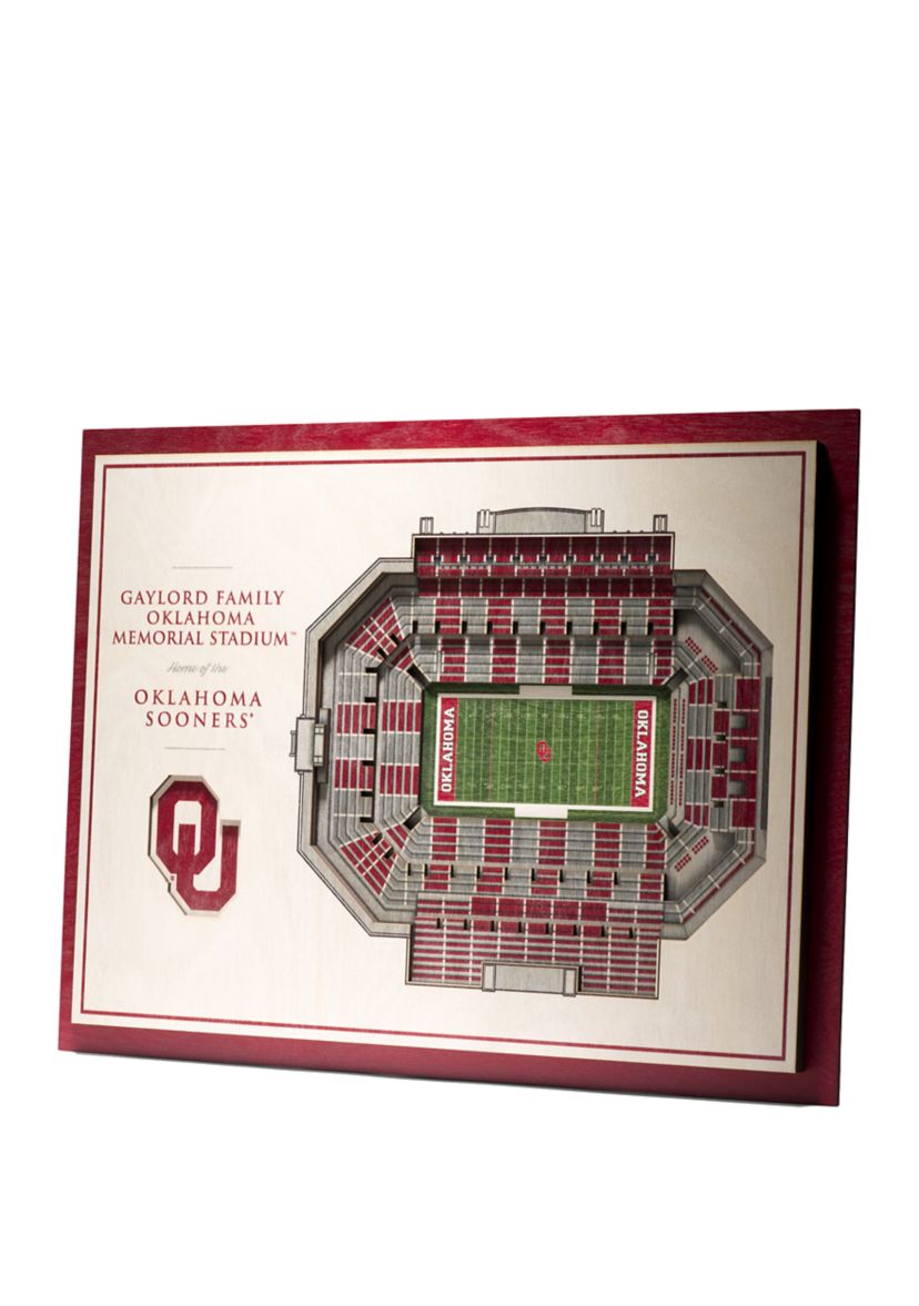 YouTheFan NCAA Oklahoma Sooners 5-Layer StadiumView 3D Wall Art - Gaylord Family Oklahoma Memorial Stadium