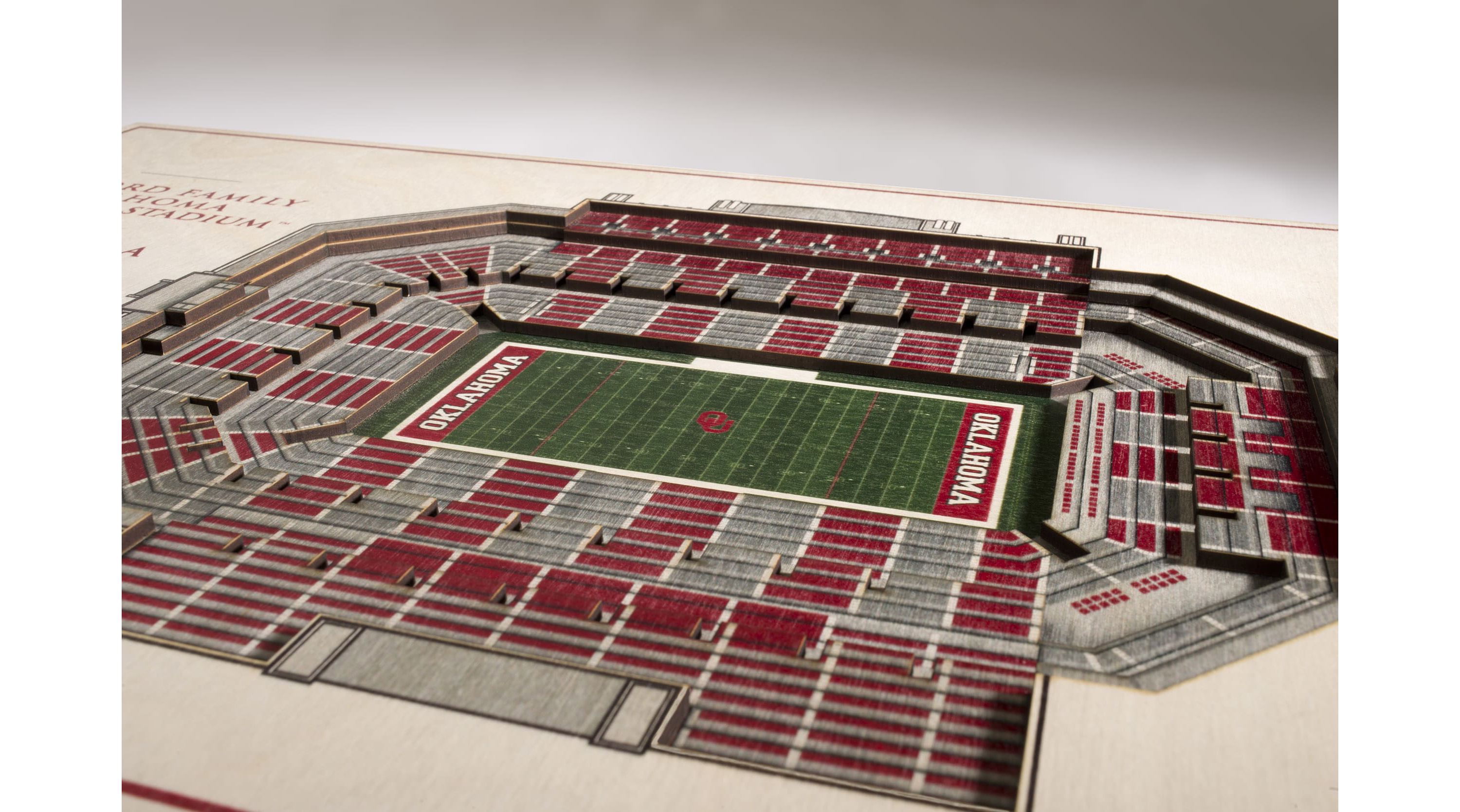 YouTheFan NCAA Oklahoma Sooners 5-Layer StadiumView 3D Wall Art - Gaylord Family Oklahoma Memorial Stadium