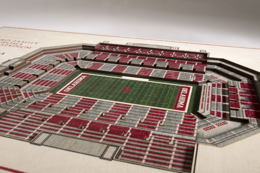 YouTheFan NCAA Oklahoma Sooners 5-Layer StadiumView 3D Wall Art - Gaylord Family Oklahoma Memorial Stadium