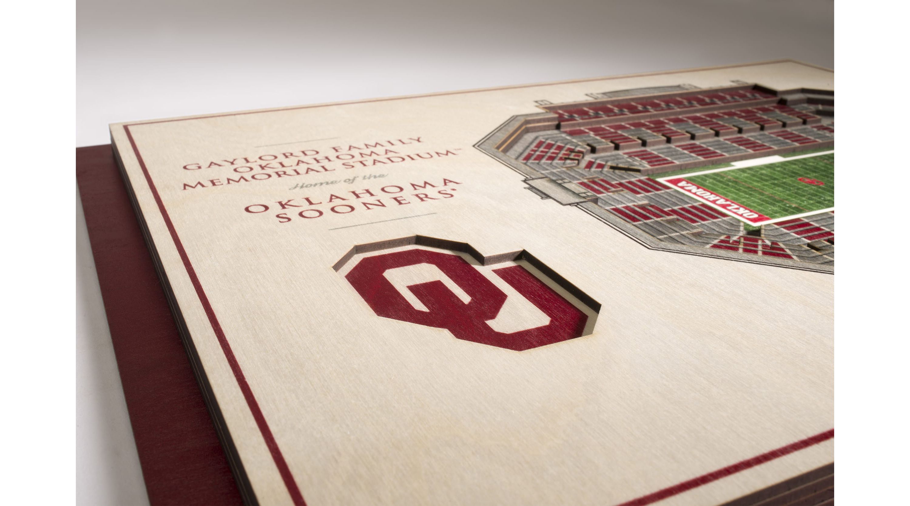 YouTheFan NCAA Oklahoma Sooners 5-Layer StadiumView 3D Wall Art - Gaylord Family Oklahoma Memorial Stadium
