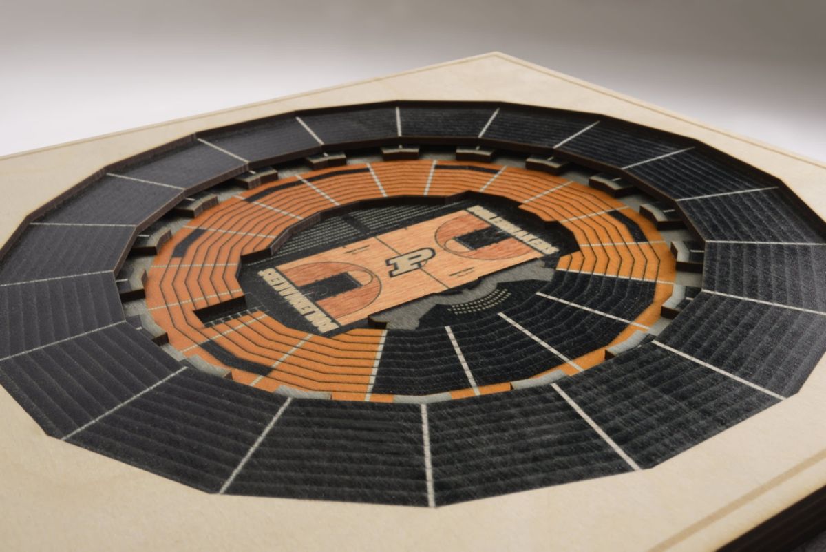 YouTheFan NCAA Purdue Boilermakers BB 5-Layer StadiumView 3D Wall Art - Mackey Arena