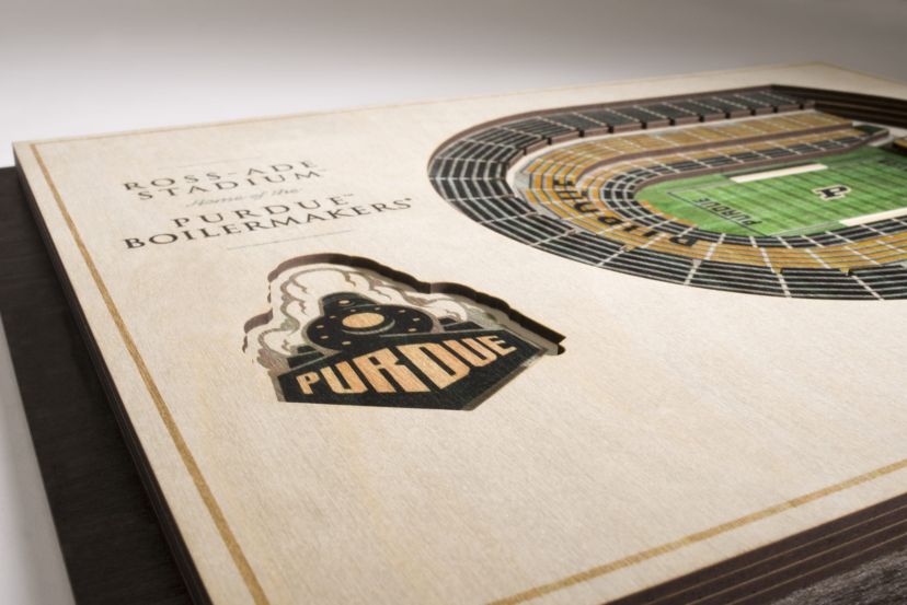YouTheFan NCAA Purdue Boilermakers FB 5-Layer StadiumView 3D Wall Art - Ross-Ade Stadium