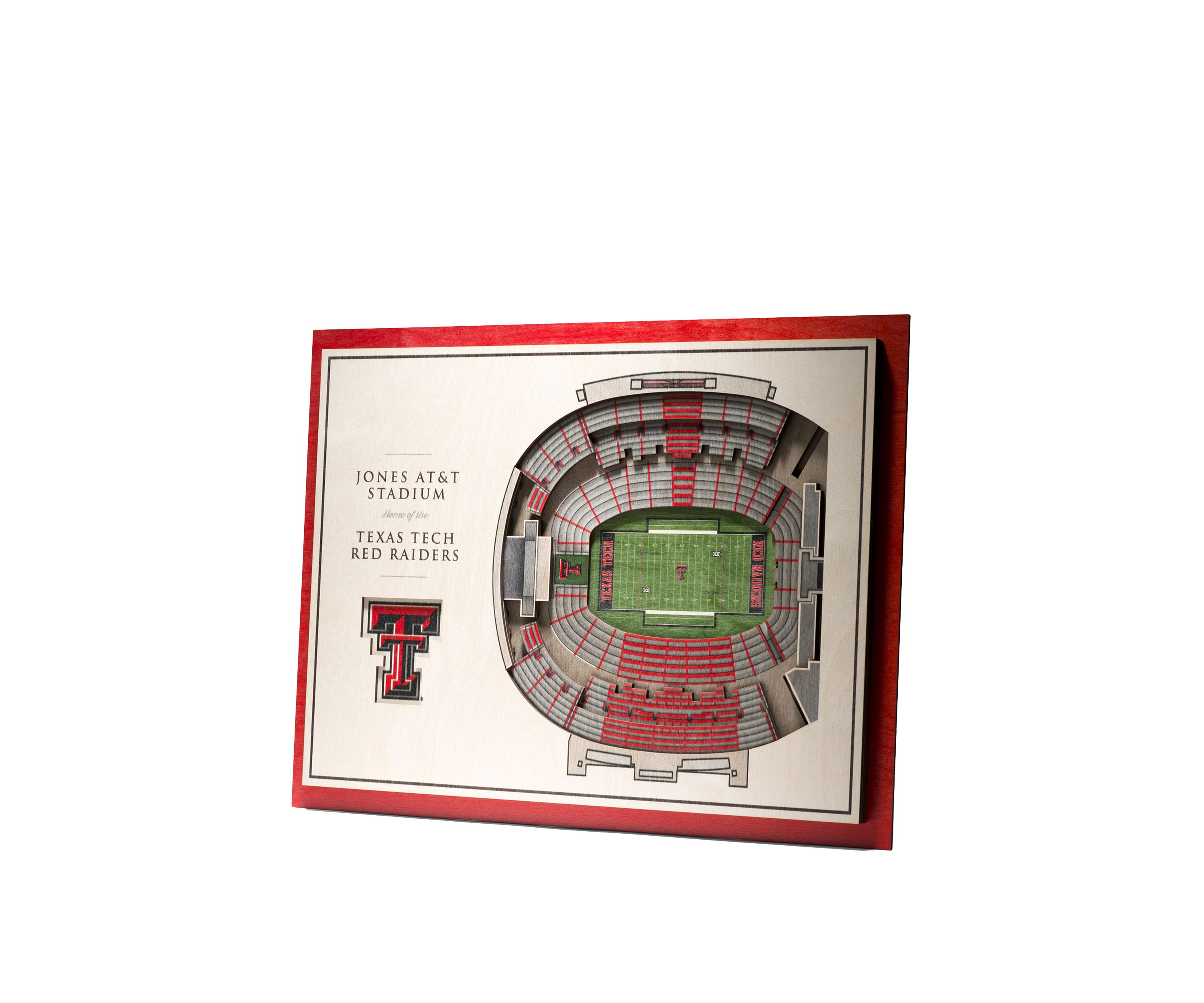 YouTheFan NCAA Texas Tech Red Raiders FB 5-Layer StadiumView 3D Wall Art - Jones AT&T Stadium