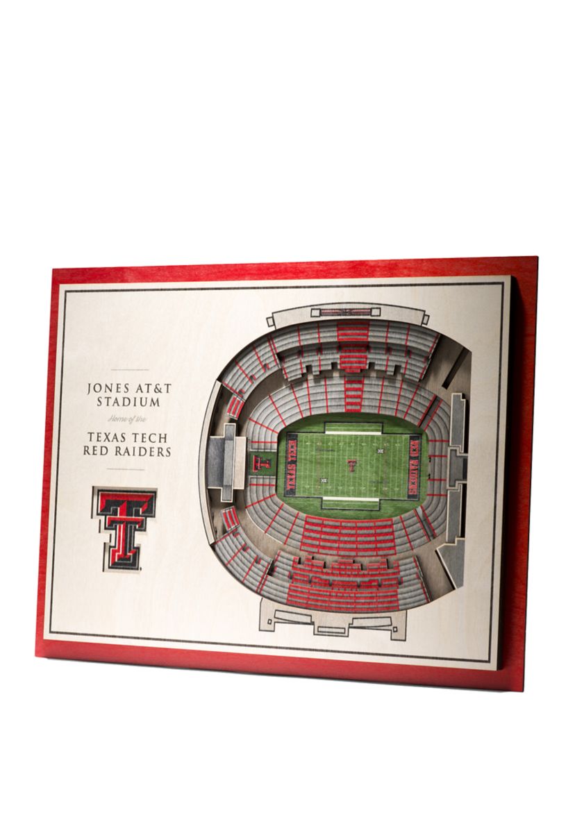 YouTheFan NCAA Texas Tech Red Raiders FB 5-Layer StadiumView 3D Wall Art - Jones AT&T Stadium