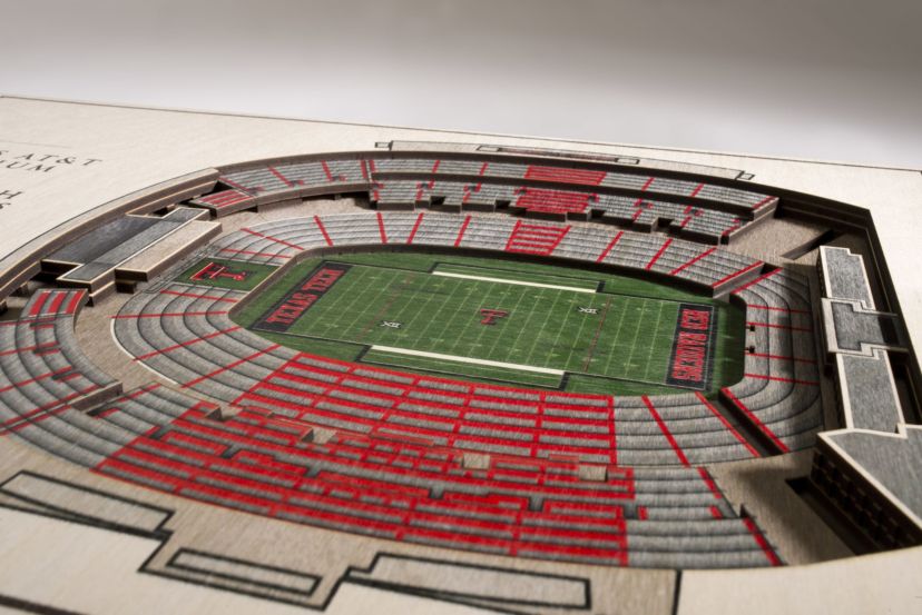 YouTheFan NCAA Texas Tech Red Raiders FB 5-Layer StadiumView 3D Wall Art - Jones AT&T Stadium