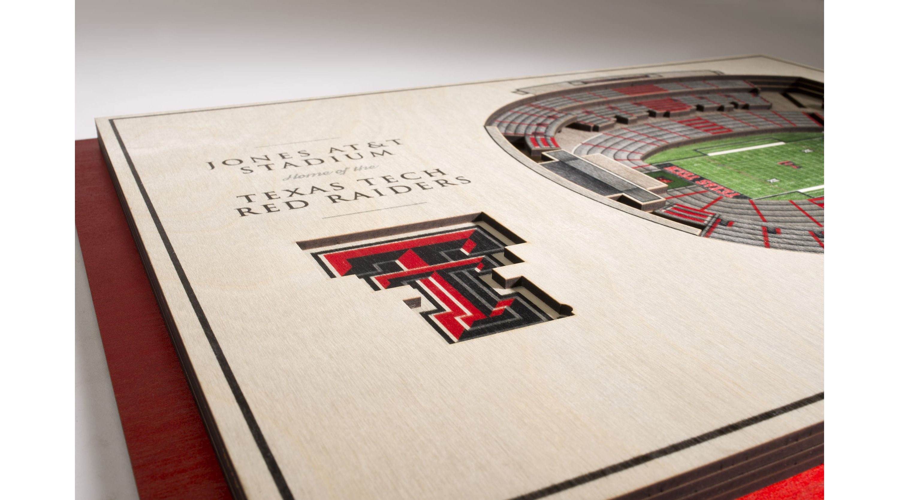 YouTheFan NCAA Texas Tech Red Raiders FB 5-Layer StadiumView 3D Wall Art - Jones AT&T Stadium
