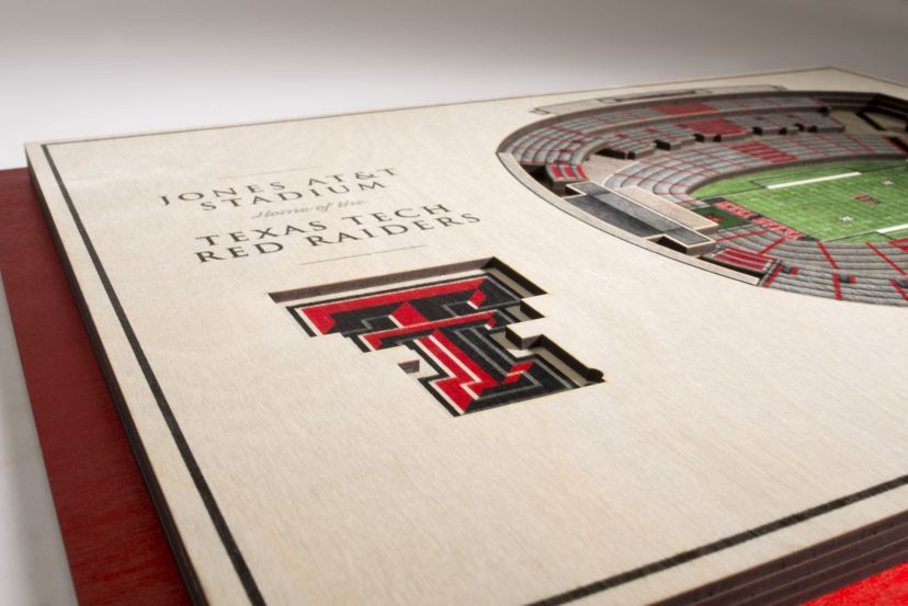 YouTheFan NCAA Texas Tech Red Raiders FB 5-Layer StadiumView 3D Wall Art - Jones AT&T Stadium