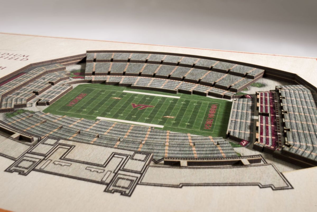 YouTheFan NCAA Virginia Tech Hokies 5-Layer StadiumView 3D Wall Art - Lane Stadium Worsham Field