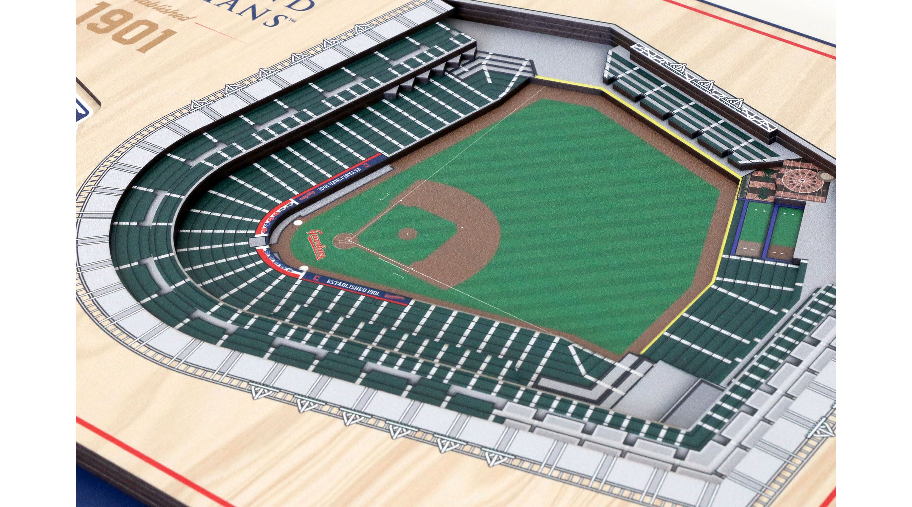 Cleveland Indians YouTheFan MLB Cleveland Guardians 5-Layer StadiumView 3D Wall Art - Progressive Field