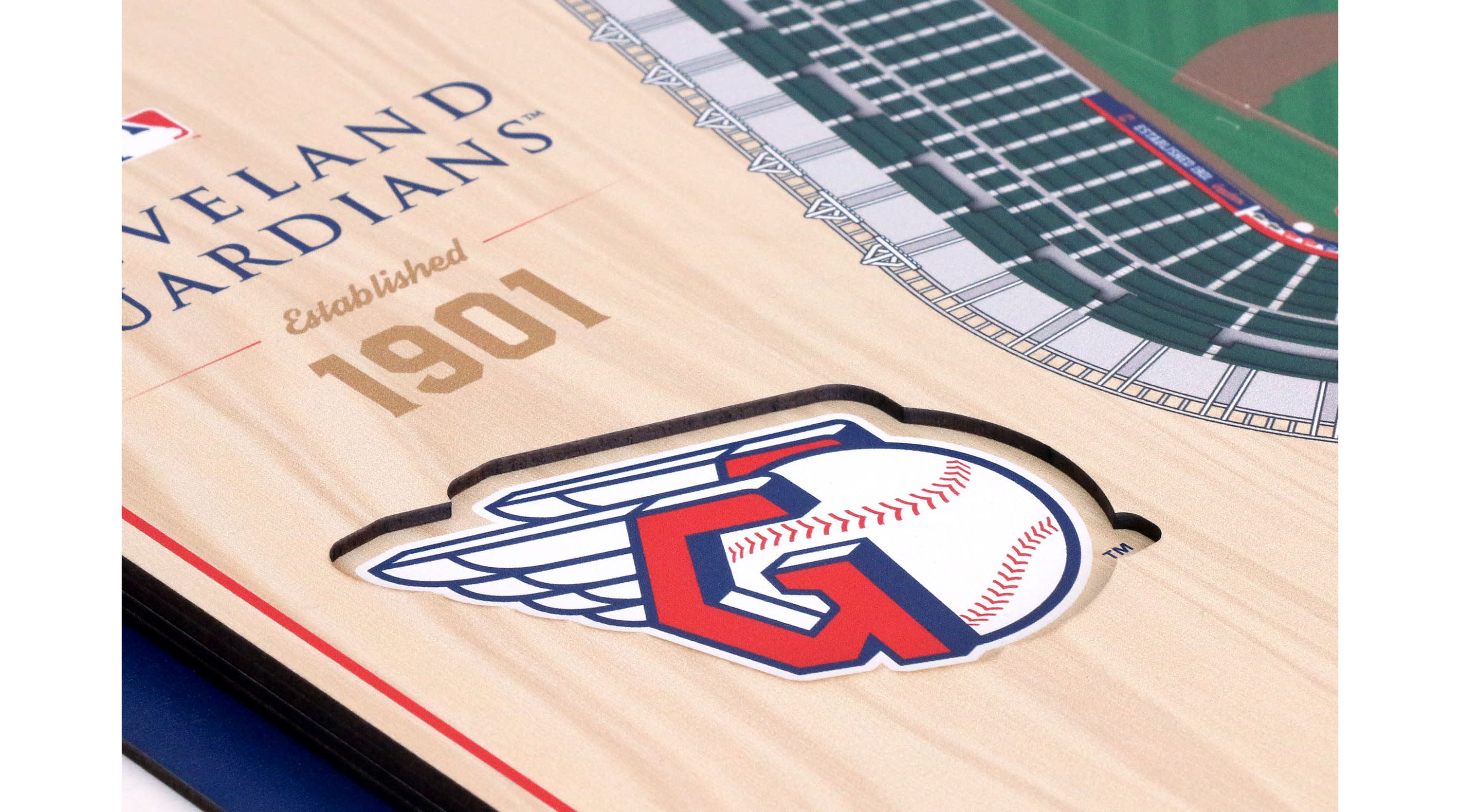 Cleveland Indians YouTheFan MLB Cleveland Guardians 5-Layer StadiumView 3D Wall Art - Progressive Field