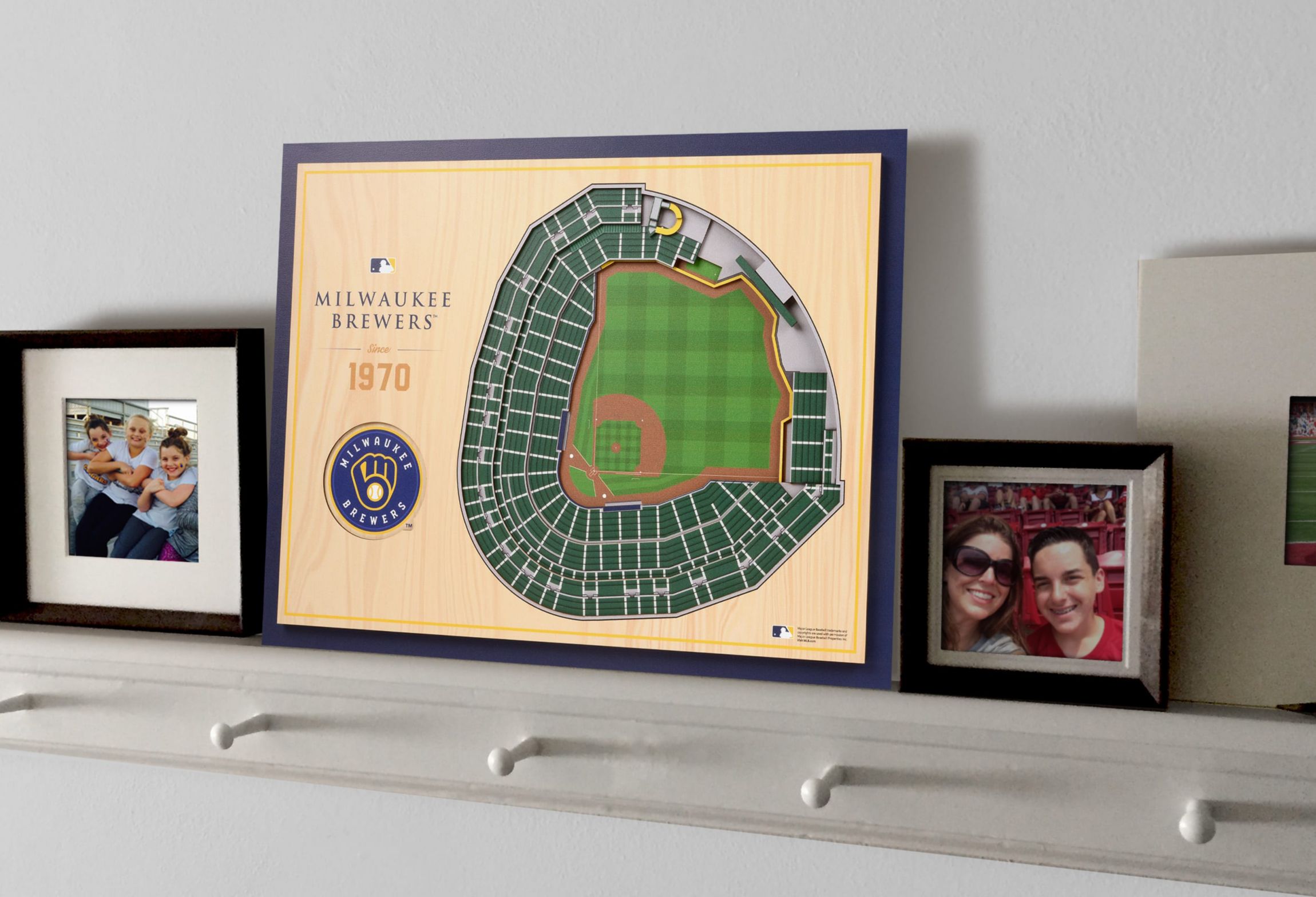 YouTheFan MLB Milwaukee Brewers 5-Layer StadiumView 3D Wall Art - Miller Park