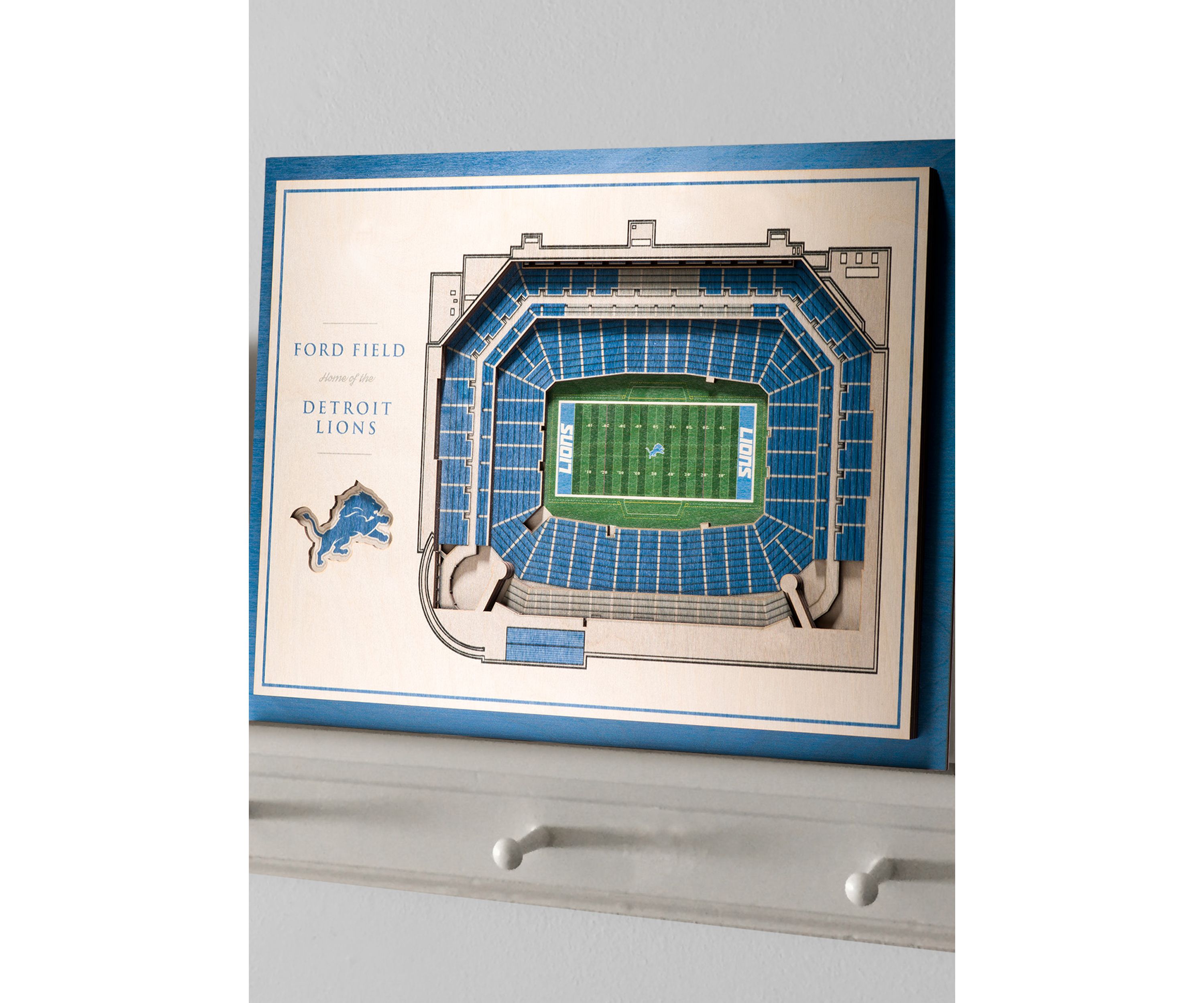 YouTheFan NFL Detroit Lions 5-Layer StadiumView 3D Wall Art - Ford Field