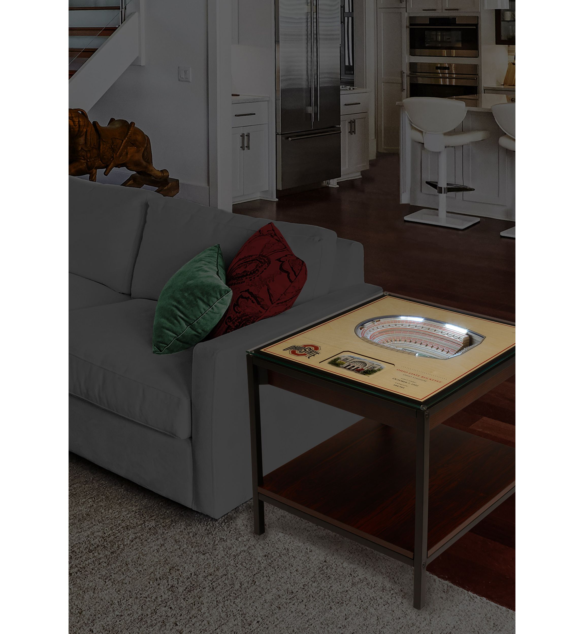 YouTheFan NCAA Ohio State Buckeyes 25-Layer StadiumViews Lighted End Table - Ohio Stadium