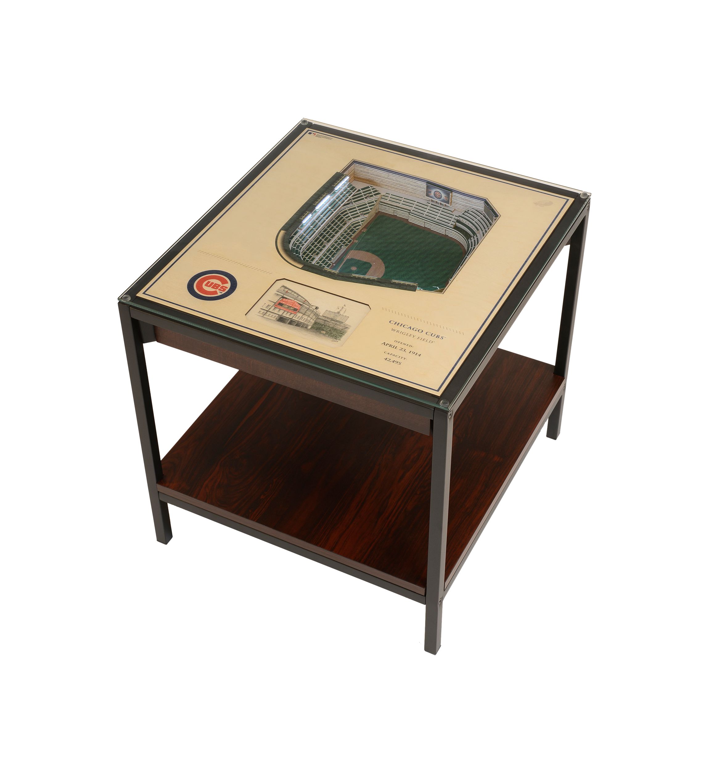 YouTheFan MLB Chicago Cubs 25-Layer StadiumViews Lighted End Table - Wrigley Field