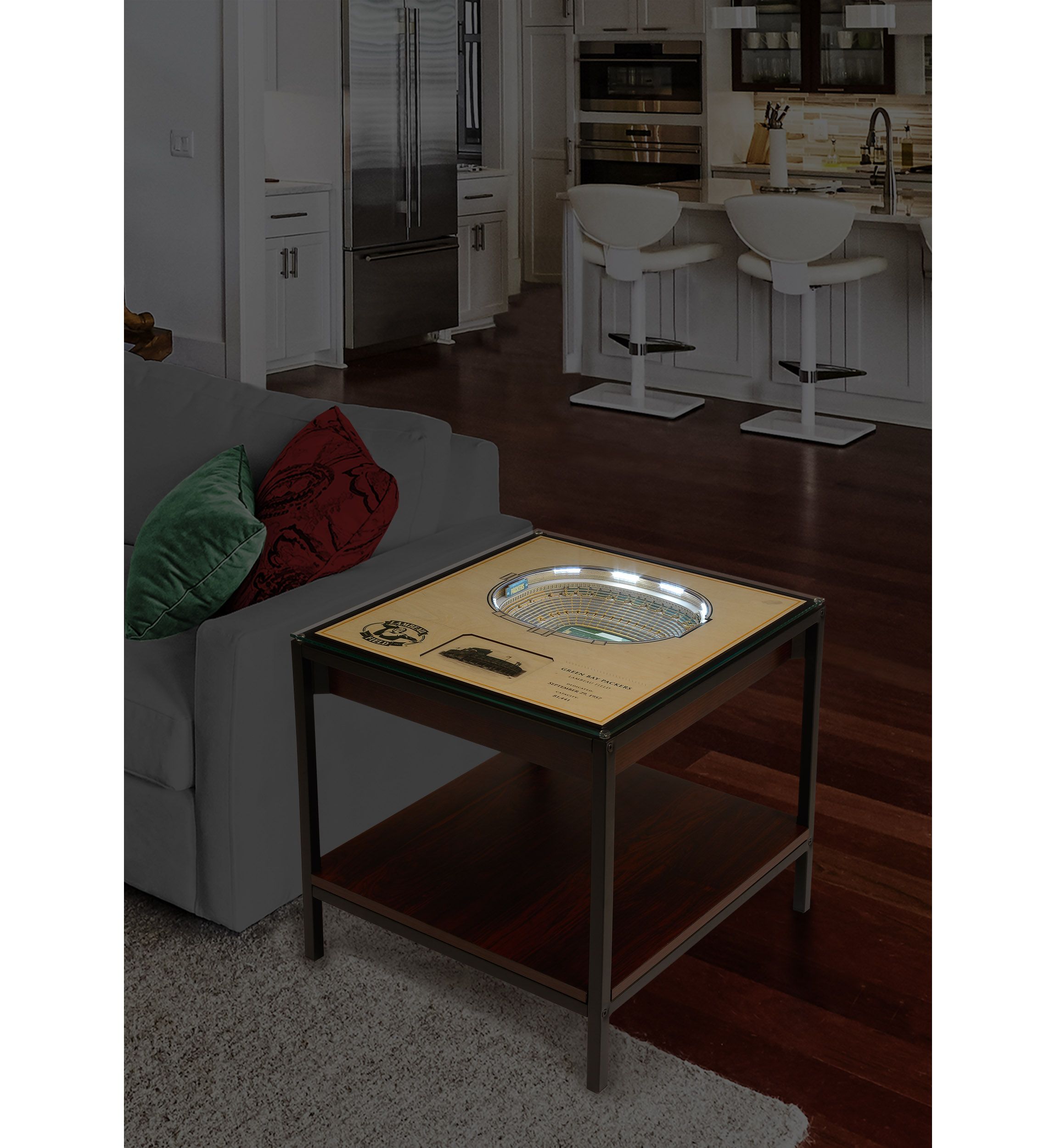 YouTheFan NFL Green Bay Packers 25-Layer StadiumViews Lighted End Table - Lambeau Field