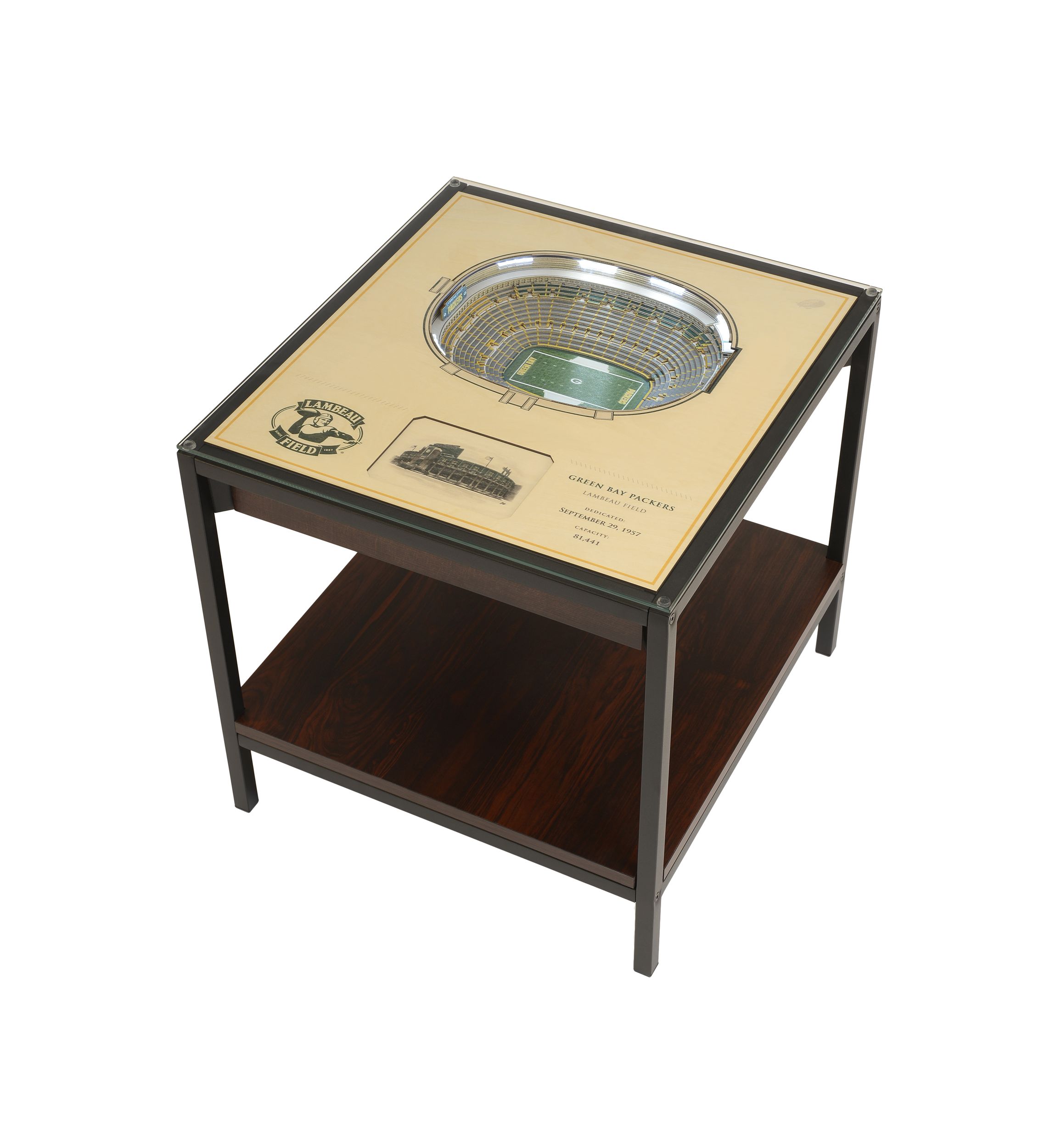 YouTheFan NFL Green Bay Packers 25-Layer StadiumViews Lighted End Table - Lambeau Field