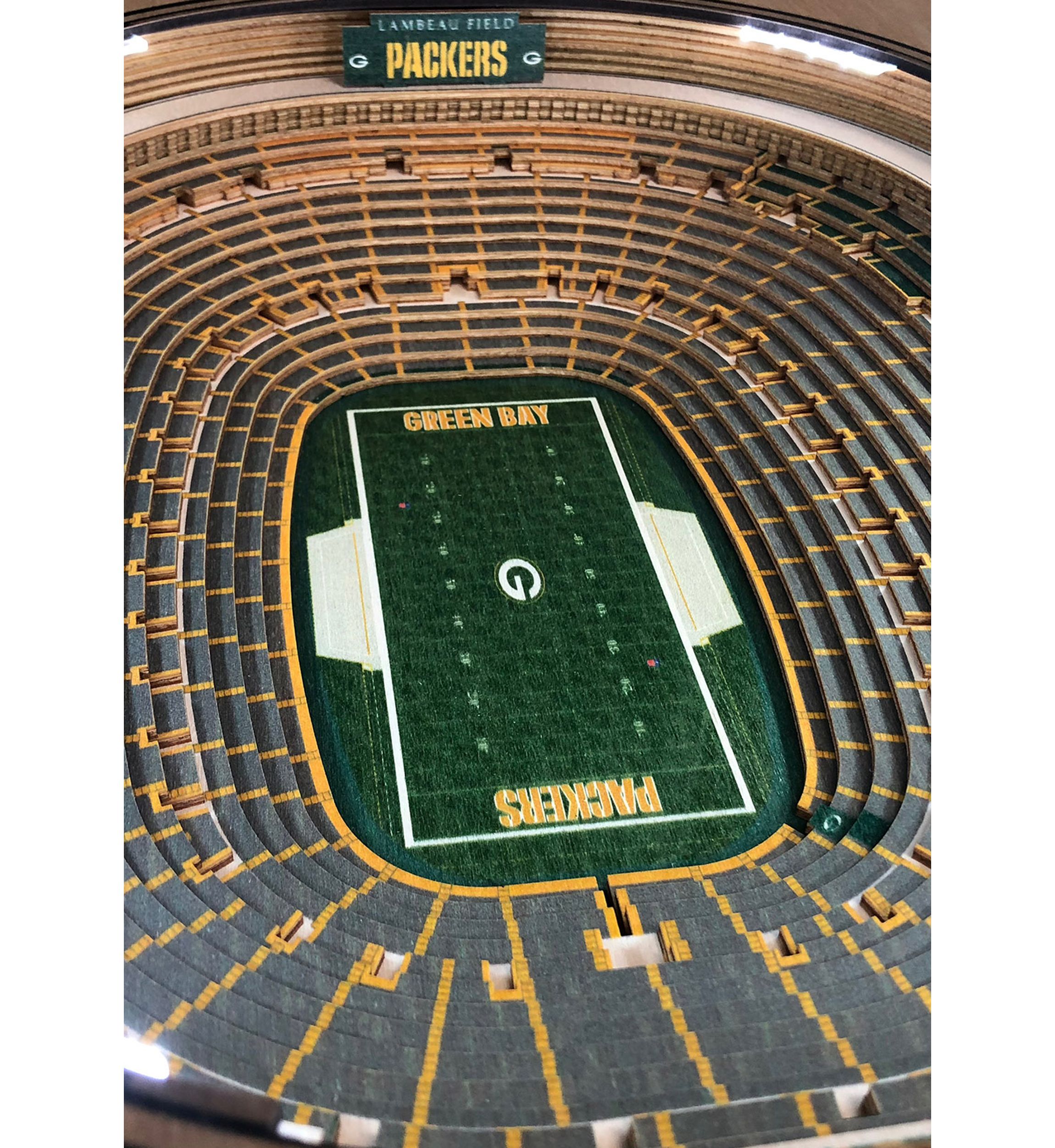YouTheFan NFL Green Bay Packers 25-Layer StadiumViews Lighted End Table - Lambeau Field