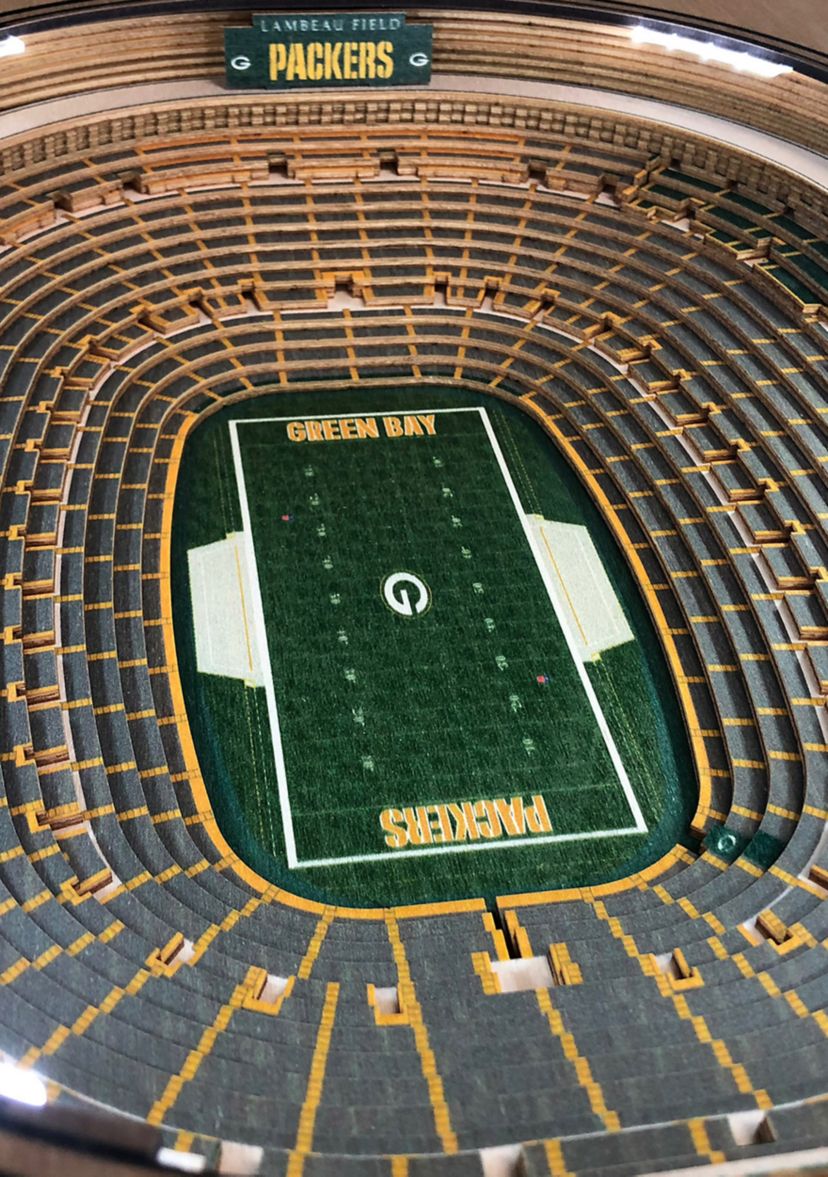YouTheFan NFL Green Bay Packers 25-Layer StadiumViews Lighted End Table - Lambeau Field